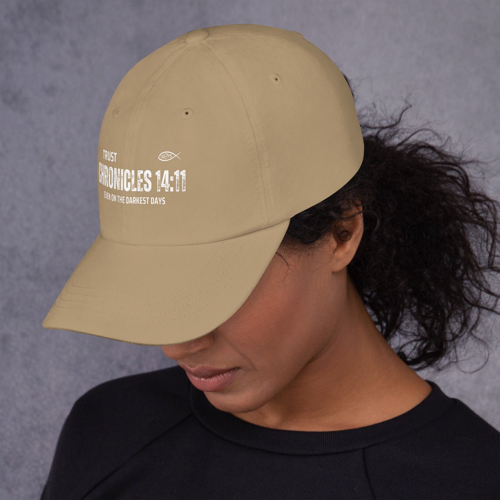✝️ Chronicles 14:11 “Trust Even on the Darkest Days” Dad Hat – Faith - Inspired Everyday Wear | Hats – GodSpeed Threads