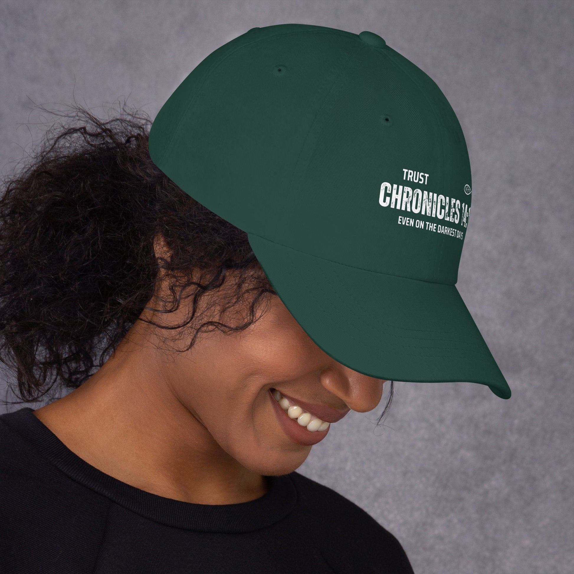 ✝️ Chronicles 14:11 “Trust Even on the Darkest Days” Dad Hat – Faith - Inspired Everyday Wear | Hats – GodSpeed Threads
