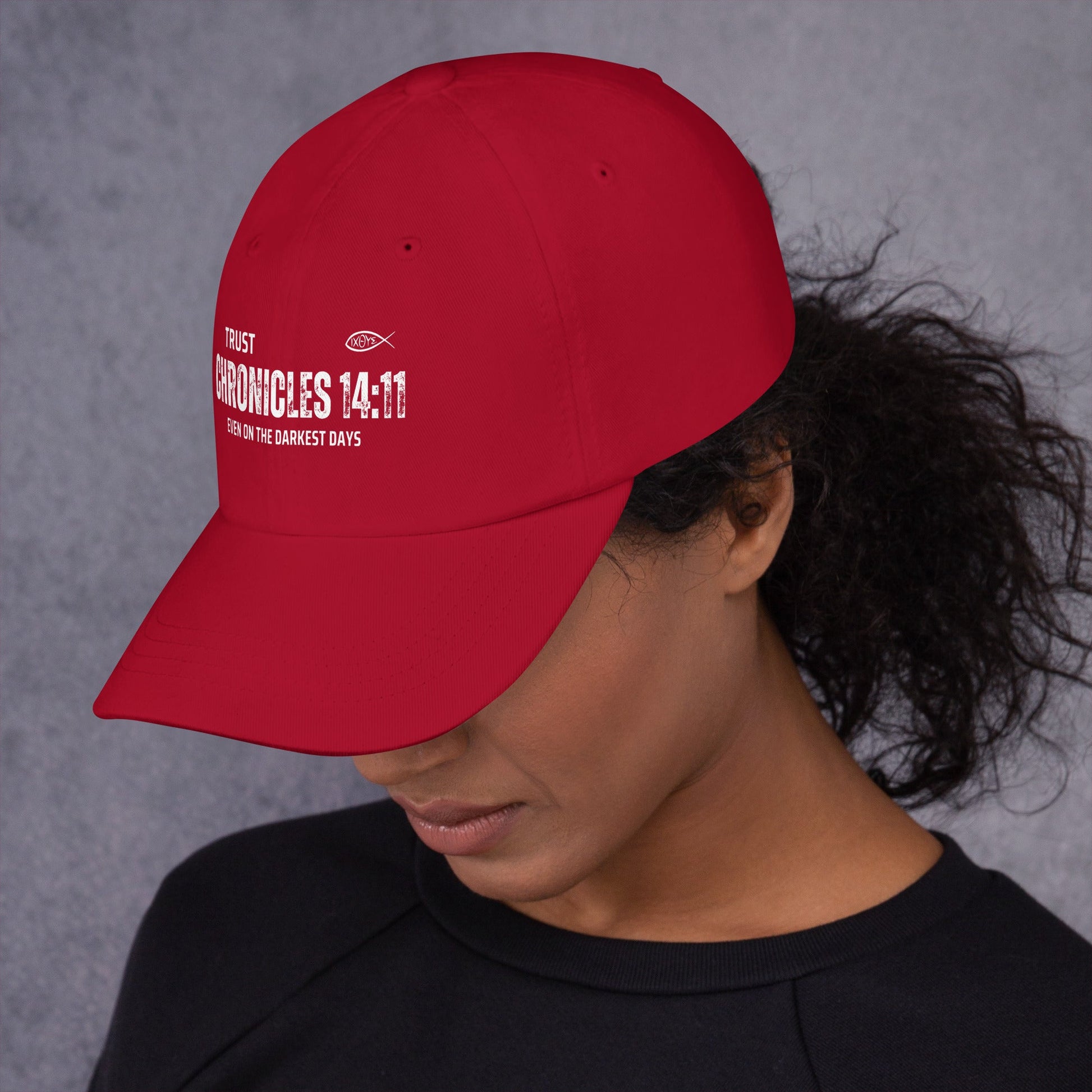 ✝️ Chronicles 14:11 “Trust Even on the Darkest Days” Dad Hat – Faith - Inspired Everyday Wear | Hats – GodSpeed Threads