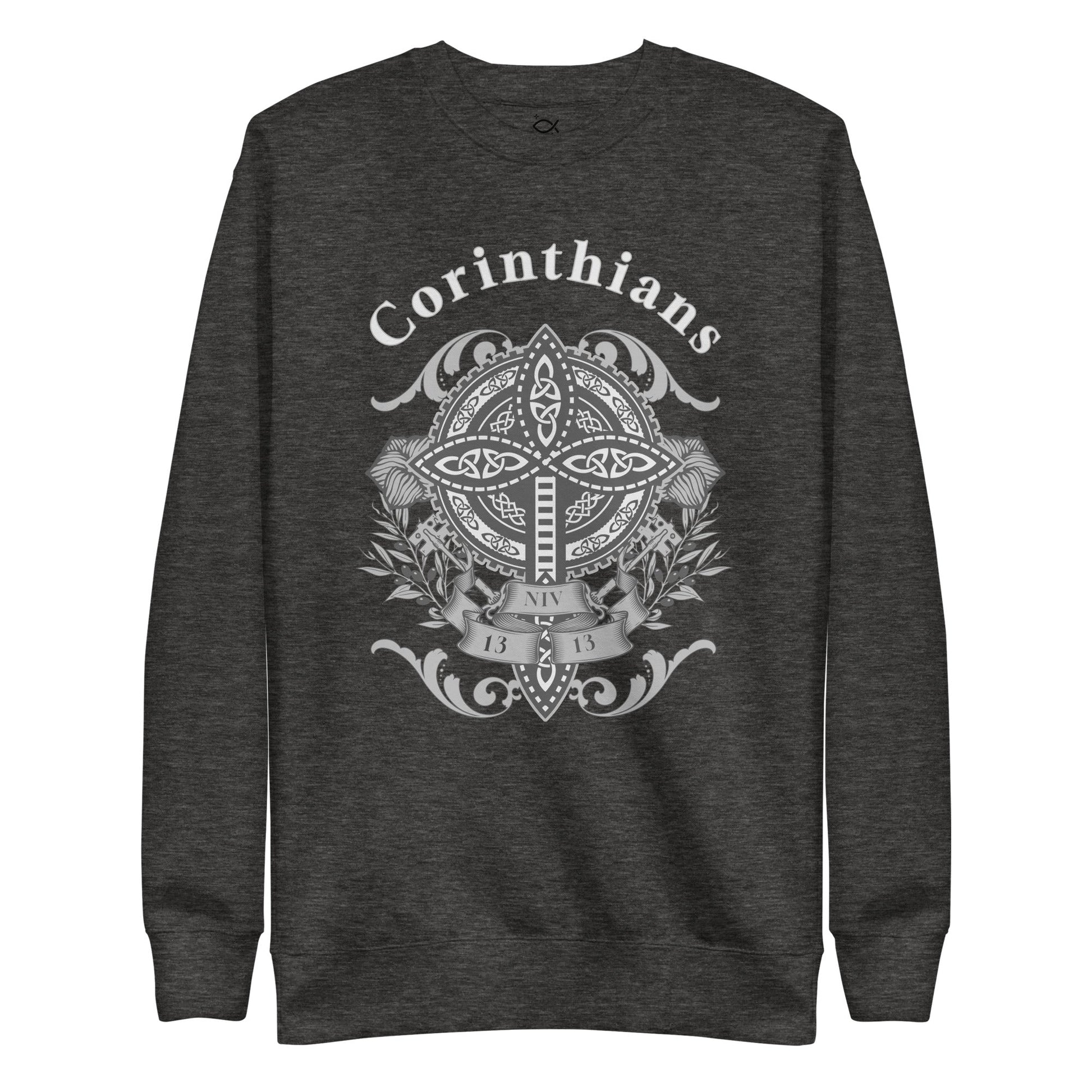 ✝️ Corinthians 13:13 Crewneck Sweatshirt – Faith, Hope & Love Celtic Cross Design | sweatshirts – GodSpeed Threads