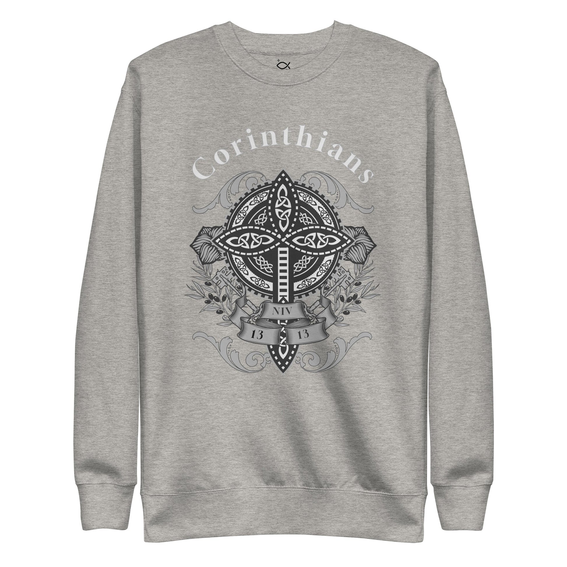 ✝️ Corinthians 13:13 Crewneck Sweatshirt – Faith, Hope & Love Celtic Cross Design | sweatshirts – GodSpeed Threads