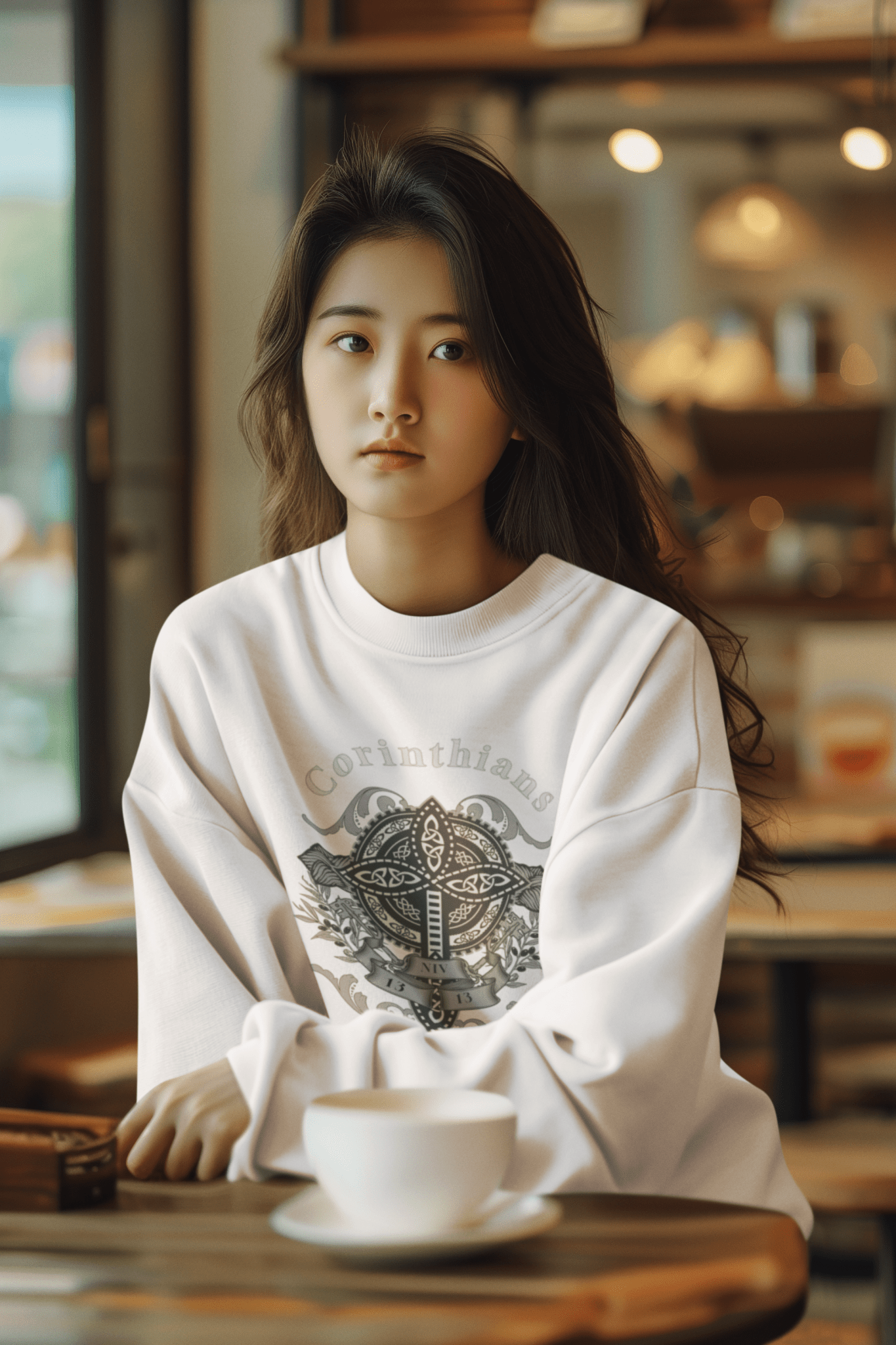 ✝️ Corinthians 13:13 Crewneck Sweatshirt – Faith, Hope & Love Celtic Cross Design | sweatshirts – GodSpeed Threads