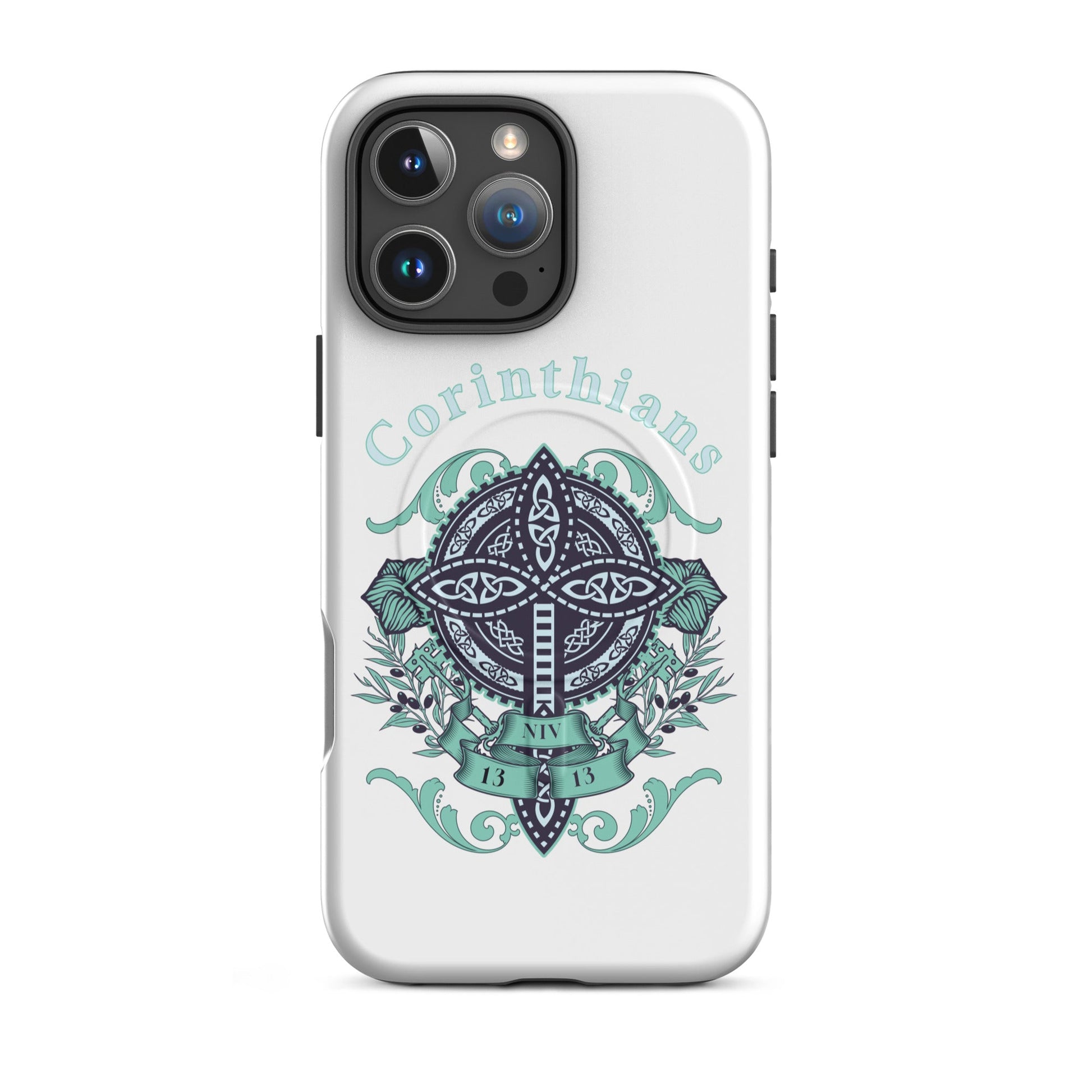 Corinthians 13:4 - 7 Celtic Cross (Teal Edition) – MagSafe® Tough Case for iPhone | Phone Case – GodSpeed Threads