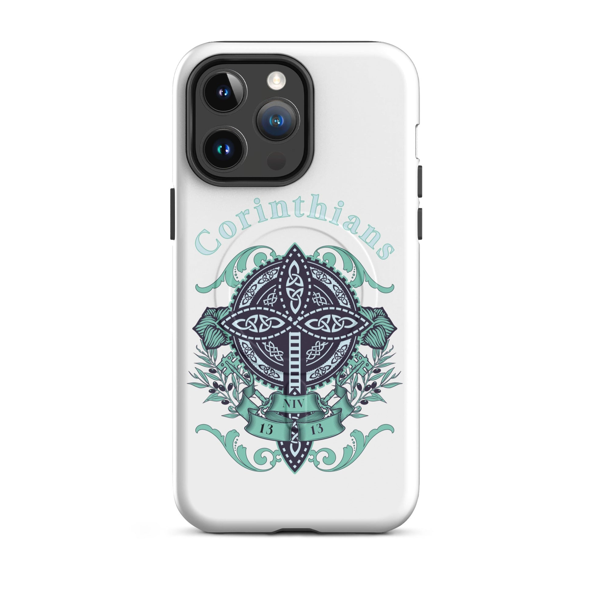 Corinthians 13:4 - 7 Celtic Cross (Teal Edition) – MagSafe® Tough Case for iPhone | Phone Case – GodSpeed Threads