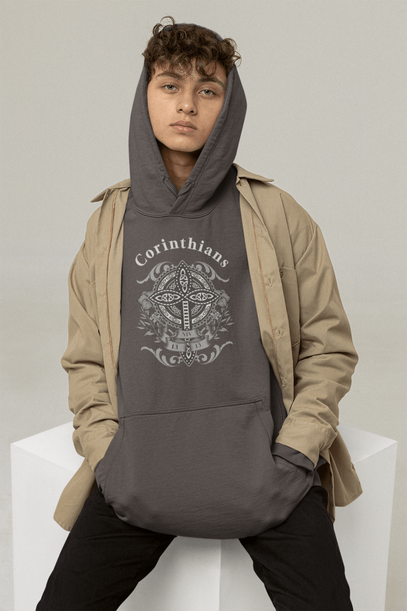✝️ Corinthians Celtic Cross Hoodie – Faith, Strength & Heritage | Hoodies – GodSpeed Threads