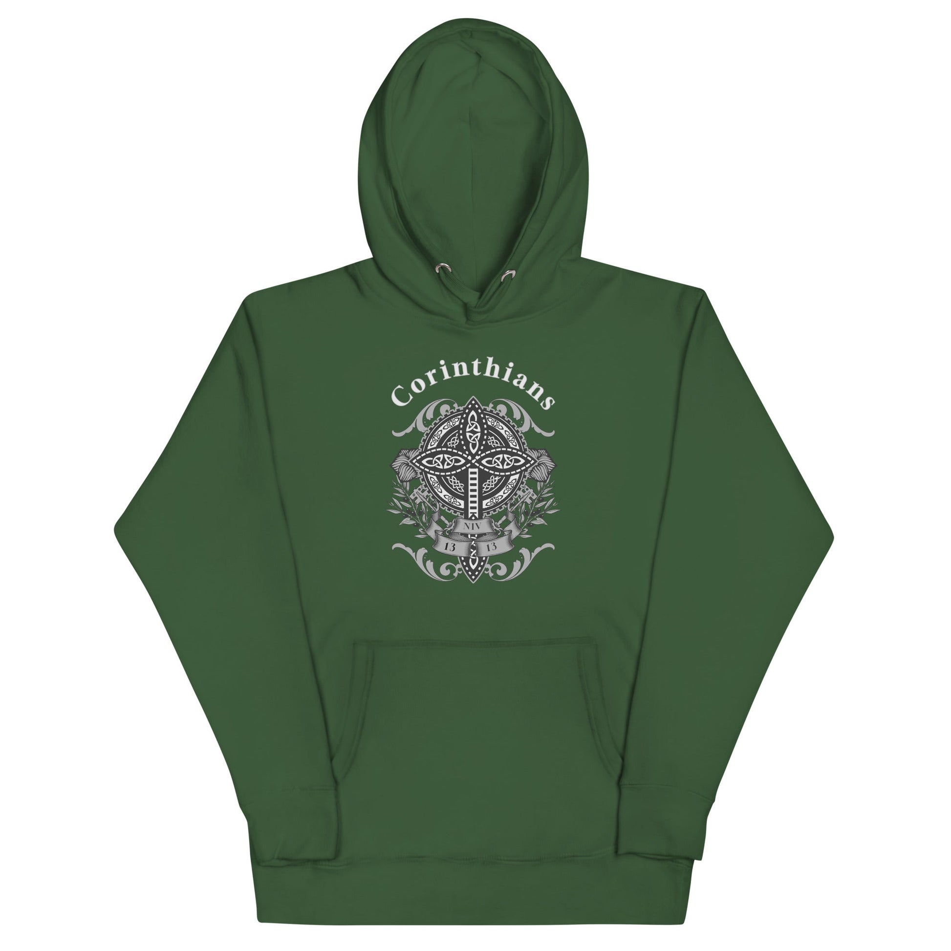 ✝️ Corinthians Celtic Cross Hoodie – Faith, Strength & Heritage | Hoodies – GodSpeed Threads