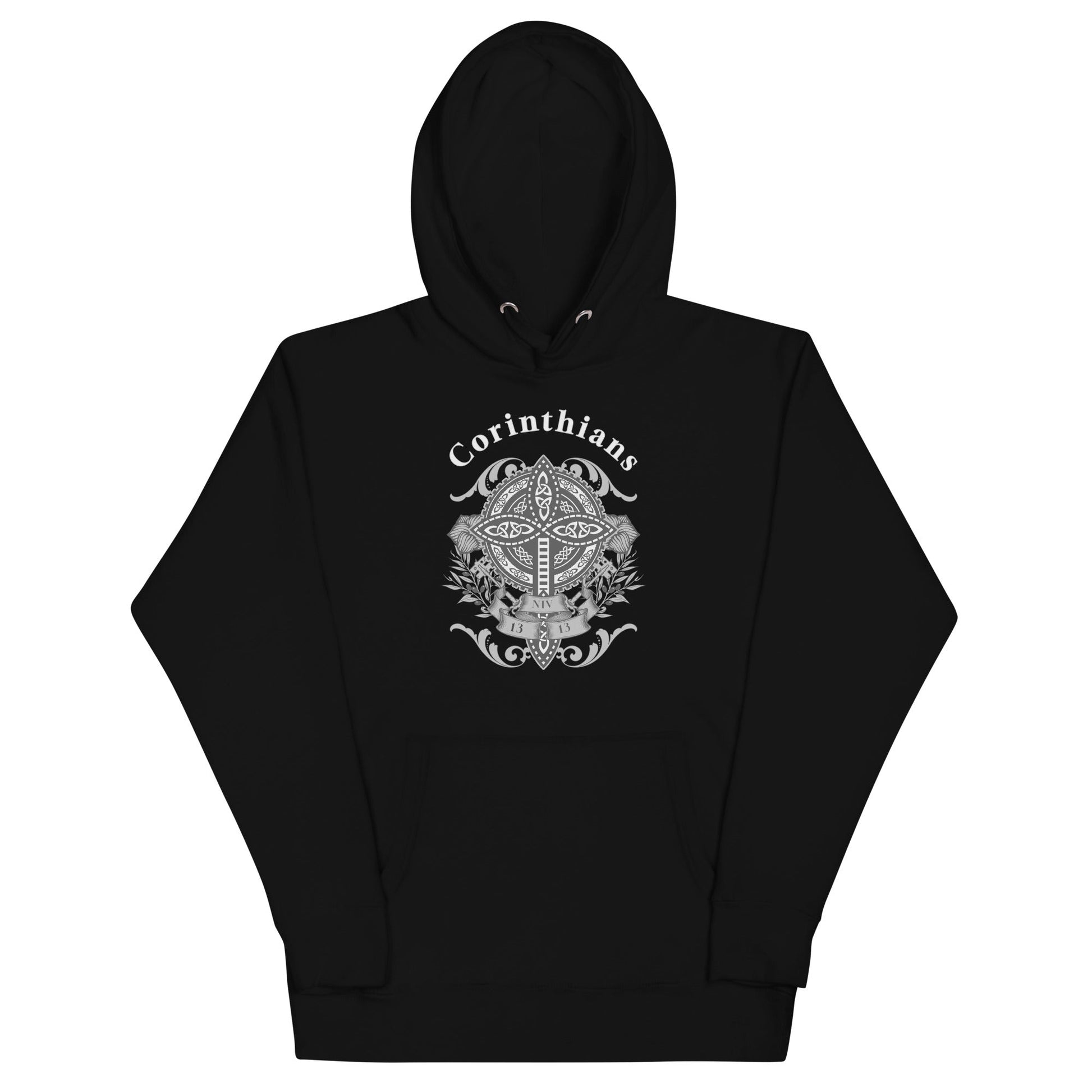 ✝️ Corinthians Celtic Cross Hoodie – Faith, Strength & Heritage | Hoodies – GodSpeed Threads