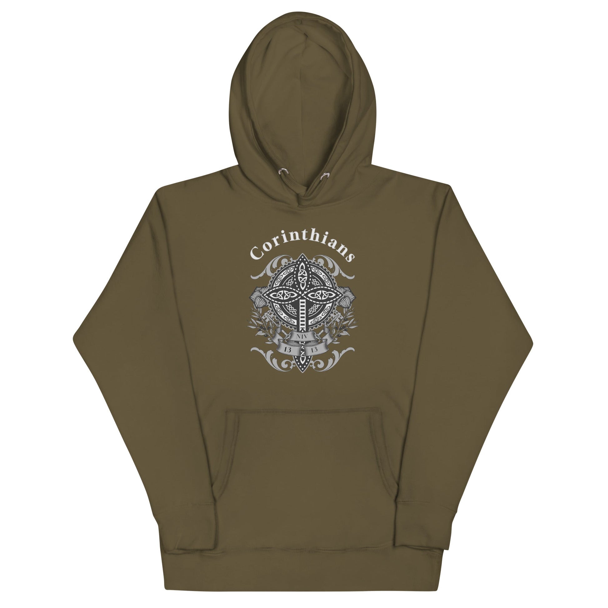 ✝️ Corinthians Celtic Cross Hoodie – Faith, Strength & Heritage | Hoodies – GodSpeed Threads