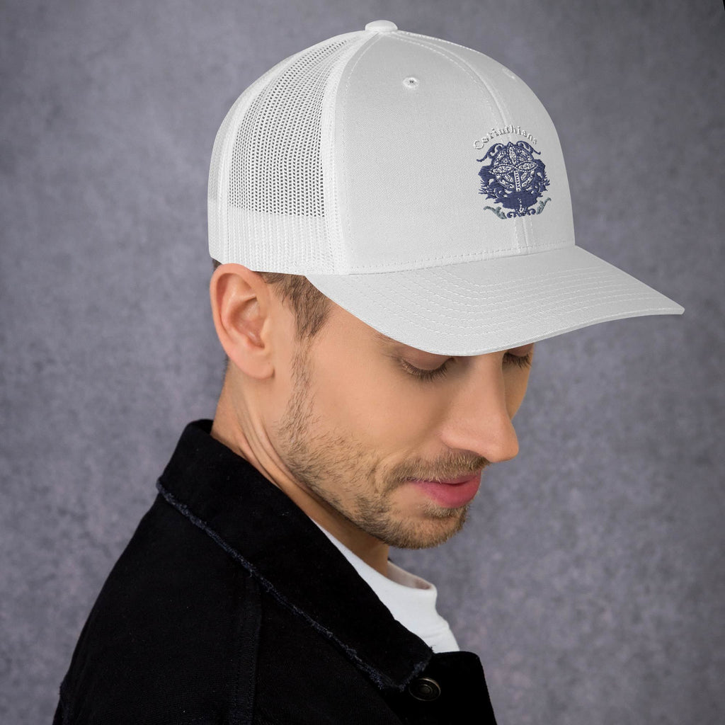 🧢 Corinthians Celtic Cross Trucker Hat – Embroidered Faith - Inspired Design | Hats – GodSpeed Threads