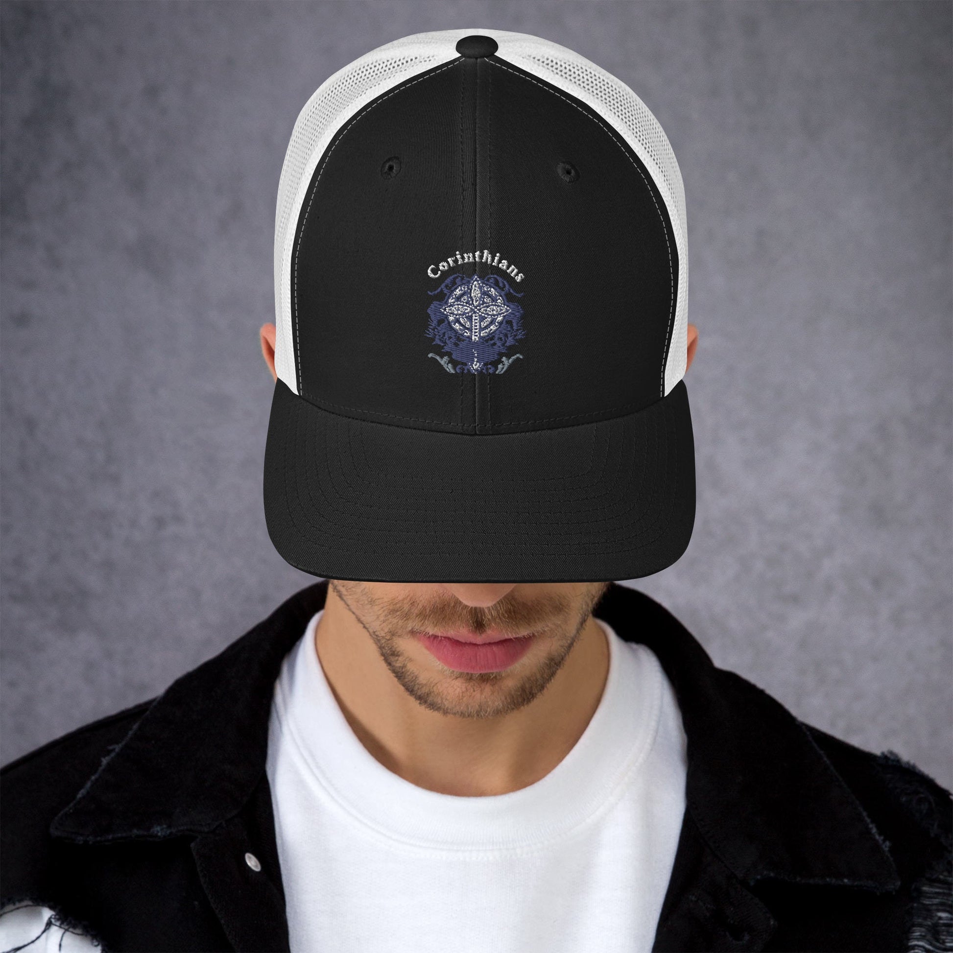 🧢 Corinthians Celtic Cross Trucker Hat – Embroidered Faith - Inspired Design | Hats – GodSpeed Threads