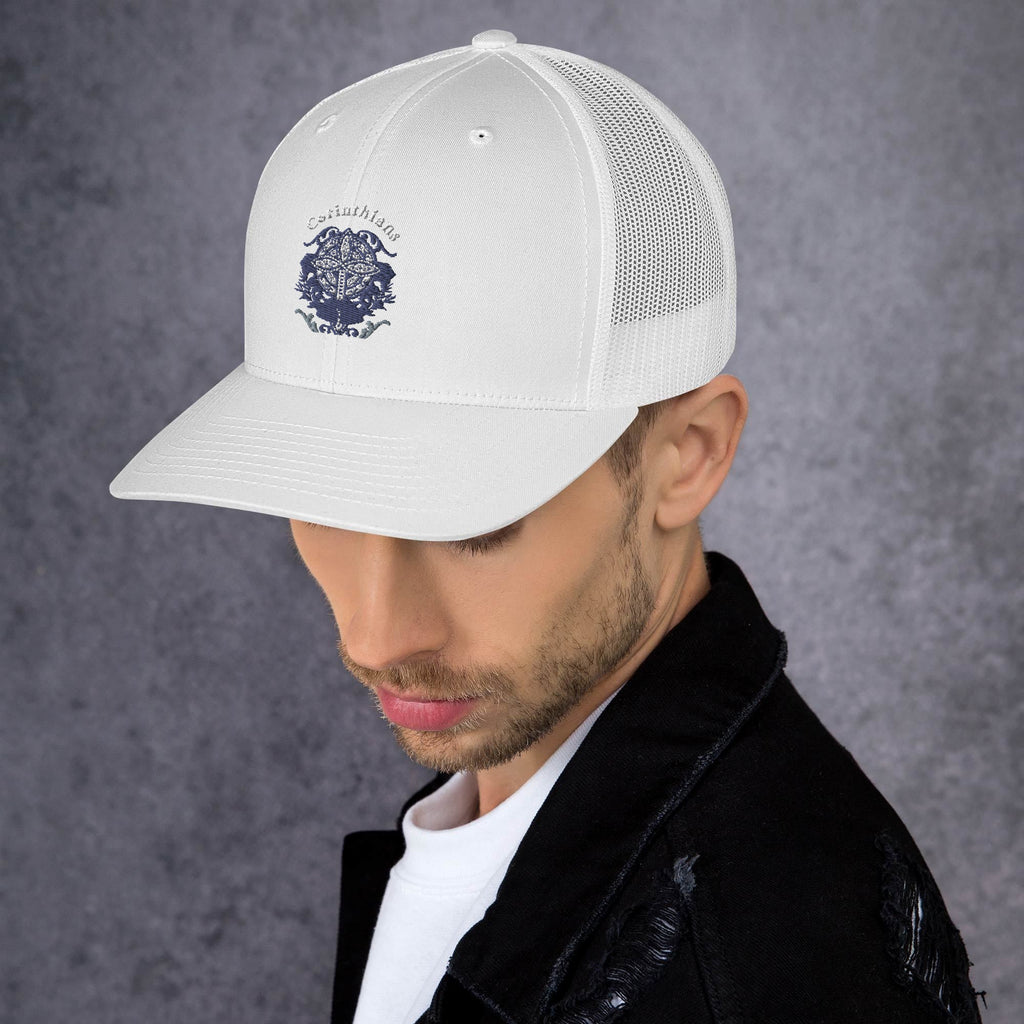 🧢 Corinthians Celtic Cross Trucker Hat – Embroidered Faith - Inspired Design | Hats – GodSpeed Threads
