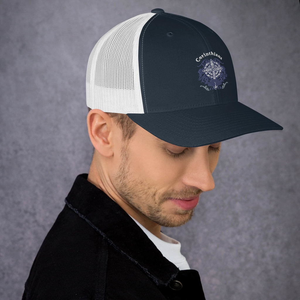🧢 Corinthians Celtic Cross Trucker Hat – Embroidered Faith - Inspired Design | Hats – GodSpeed Threads