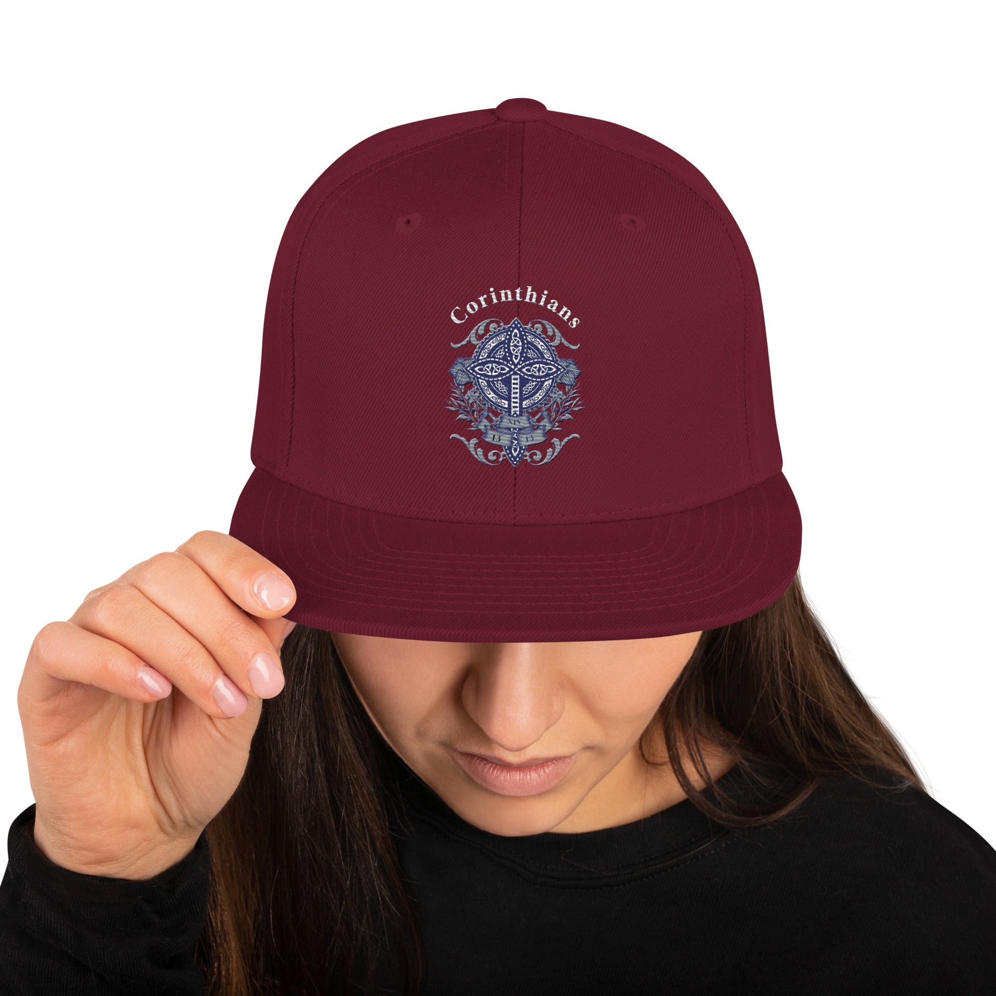 ✝️ Corinthians Embroidered Snapback Hat – Faith - Inspired Streetwear | Hats – GodSpeed Threads