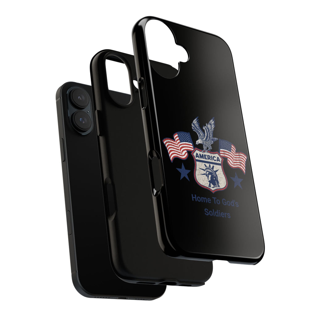 Custom Phone Case, Tough Cases for Veterans, Patriotic Gift, Home to God's Soldiers, USA Flag Accessory, Memorial Day | Phone Case – GodSpeed Threads