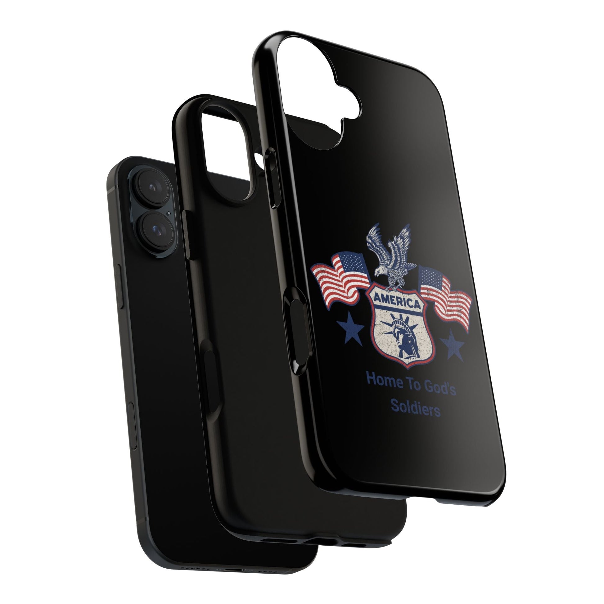 Custom Phone Case, Tough Cases for Veterans, Patriotic Gift, Home to God's Soldiers, USA Flag Accessory, Memorial Day | Phone Case – GodSpeed Threads