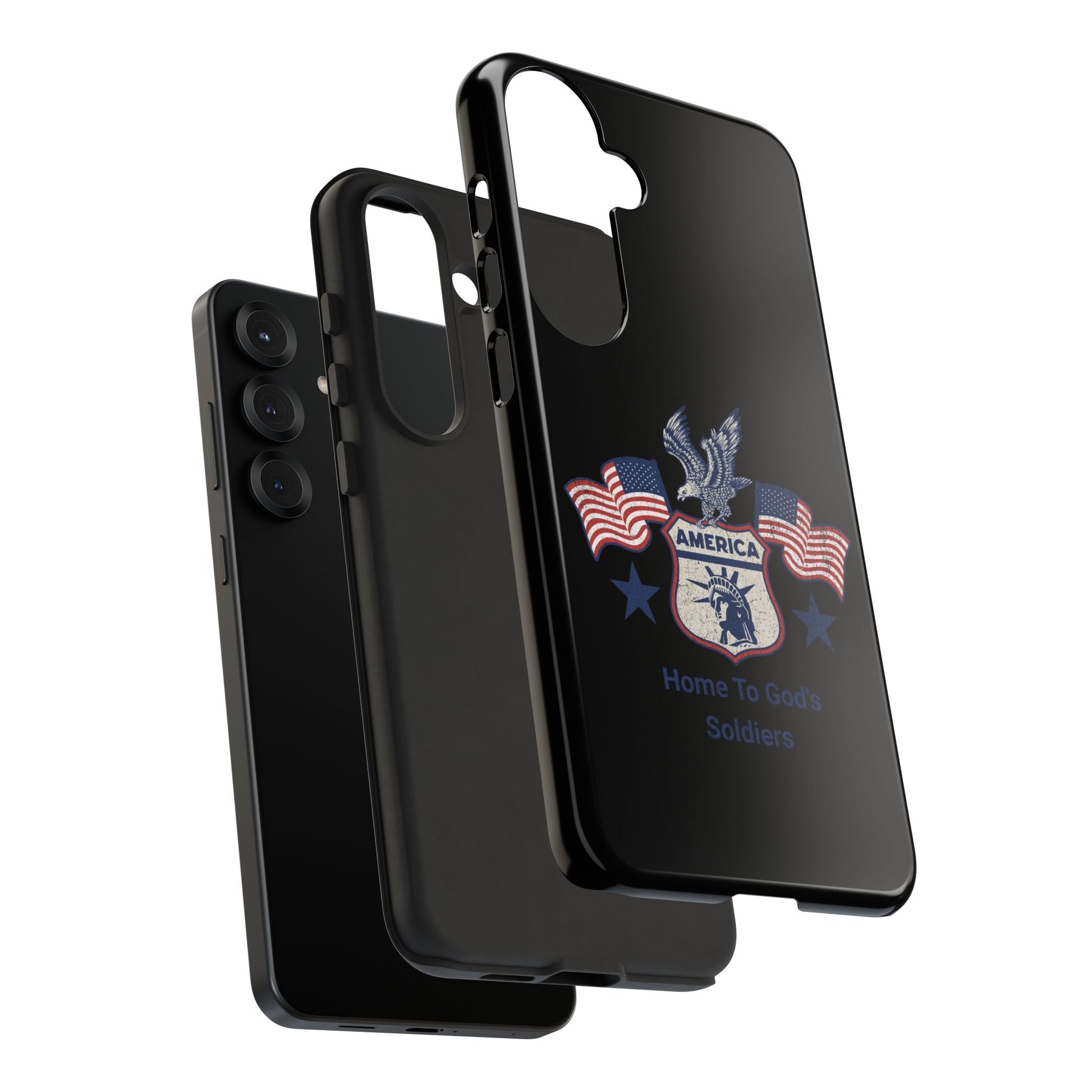 Custom Phone Case, Tough Cases for Veterans, Patriotic Gift, Home to God's Soldiers, USA Flag Accessory, Memorial Day | Phone Case – GodSpeed Threads