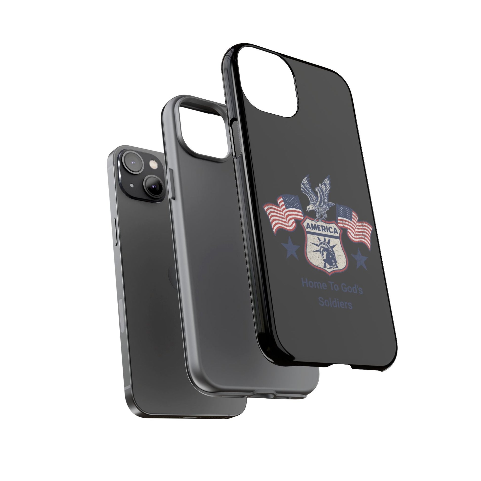 Custom Phone Case, Tough Cases for Veterans, Patriotic Gift, Home to God's Soldiers, USA Flag Accessory, Memorial Day | Phone Case – GodSpeed Threads