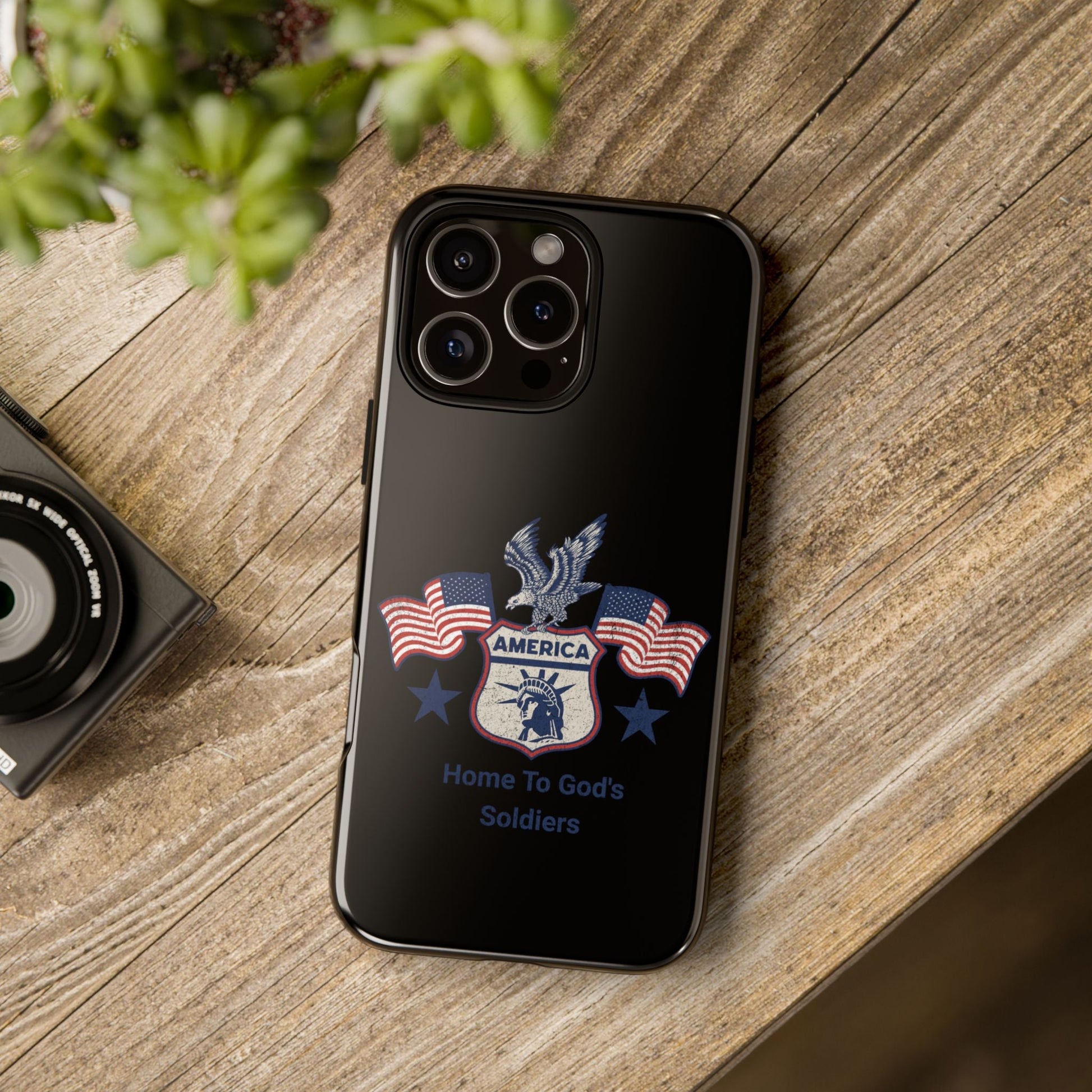 Custom Phone Case, Tough Cases for Veterans, Patriotic Gift, Home to God's Soldiers, USA Flag Accessory, Memorial Day | Phone Case – GodSpeed Threads
