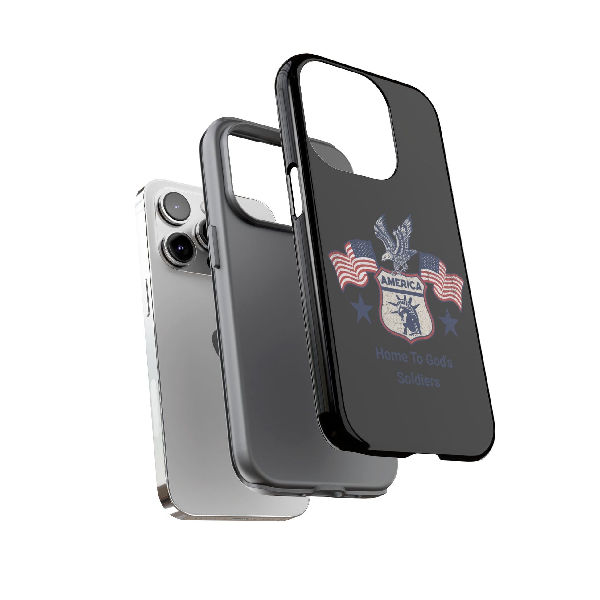 Custom Phone Case, Tough Cases for Veterans, Patriotic Gift, Home to God's Soldiers, USA Flag Accessory, Memorial Day | Phone Case – GodSpeed Threads