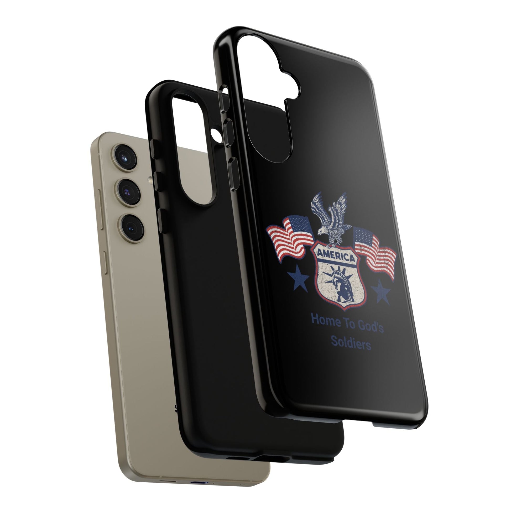 Custom Phone Case, Tough Cases for Veterans, Patriotic Gift, Home to God's Soldiers, USA Flag Accessory, Memorial Day | Phone Case – GodSpeed Threads