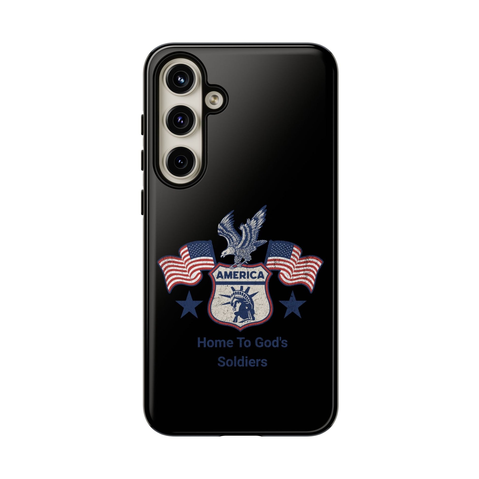 Custom Phone Case, Tough Cases for Veterans, Patriotic Gift, Home to God's Soldiers, USA Flag Accessory, Memorial Day | Phone Case – GodSpeed Threads