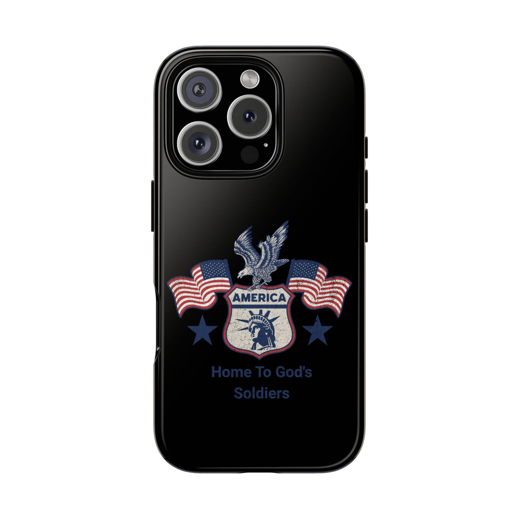 Custom Phone Case, Tough Cases for Veterans, Patriotic Gift, Home to God's Soldiers, USA Flag Accessory, Memorial Day | Phone Case – GodSpeed Threads