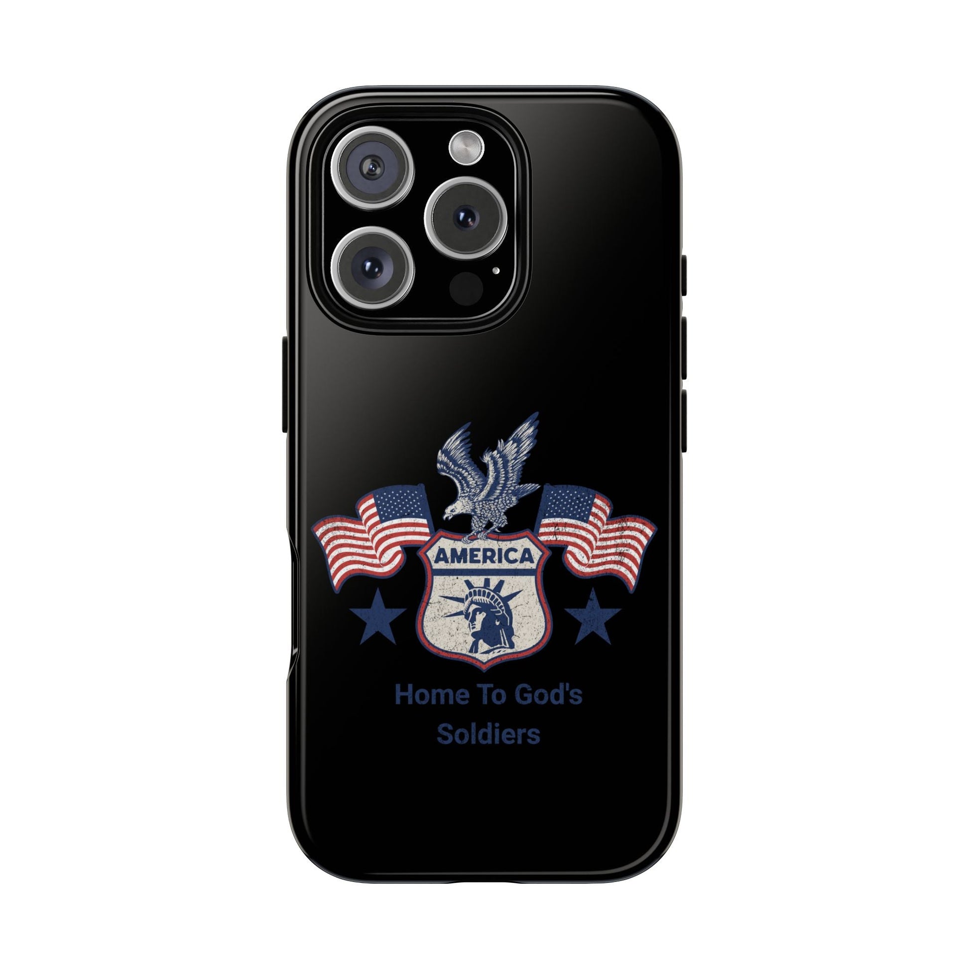 Custom Phone Case, Tough Cases for Veterans, Patriotic Gift, Home to God's Soldiers, USA Flag Accessory, Memorial Day | Phone Case – GodSpeed Threads
