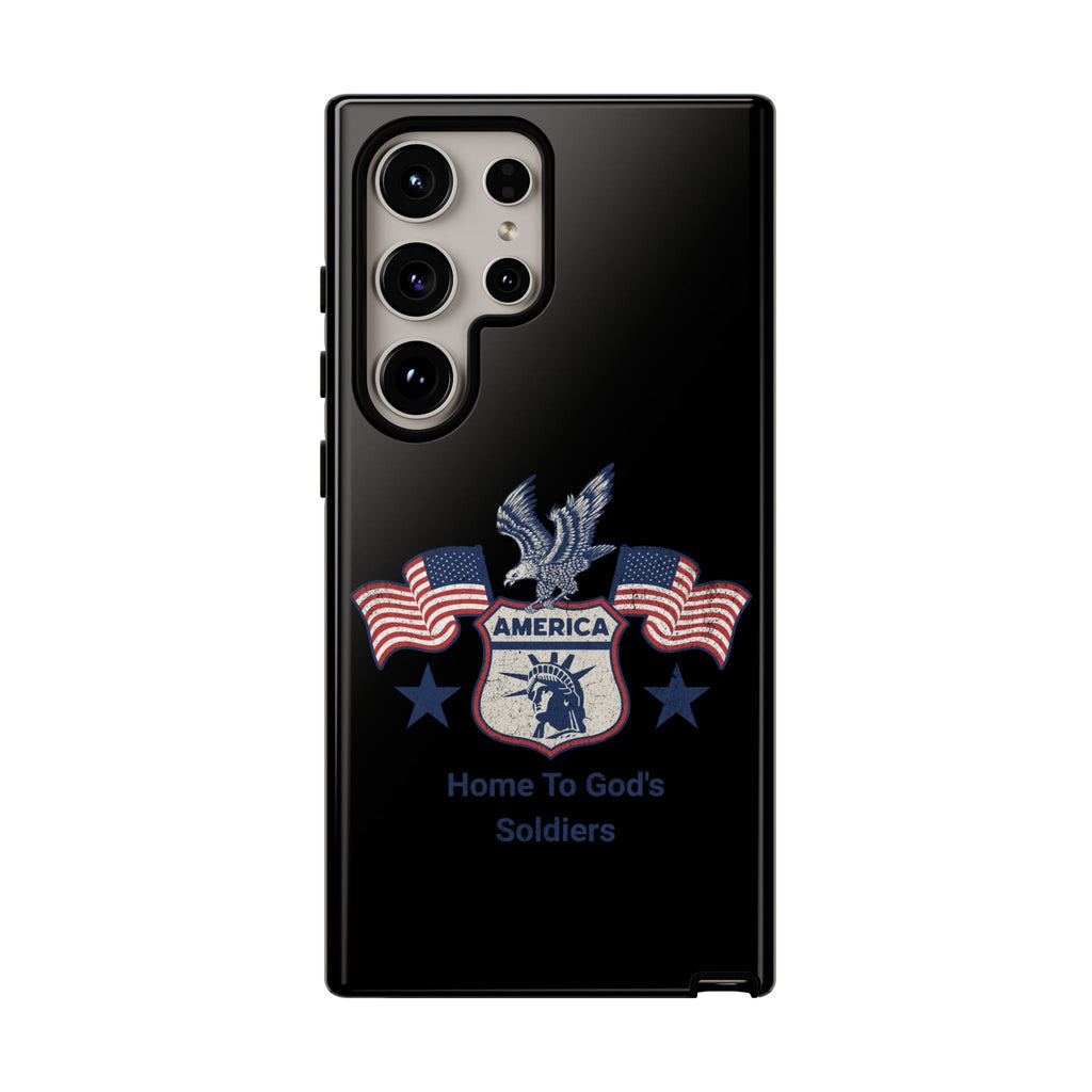 Custom Phone Case, Tough Cases for Veterans, Patriotic Gift, Home to God's Soldiers, USA Flag Accessory, Memorial Day | Phone Case – GodSpeed Threads