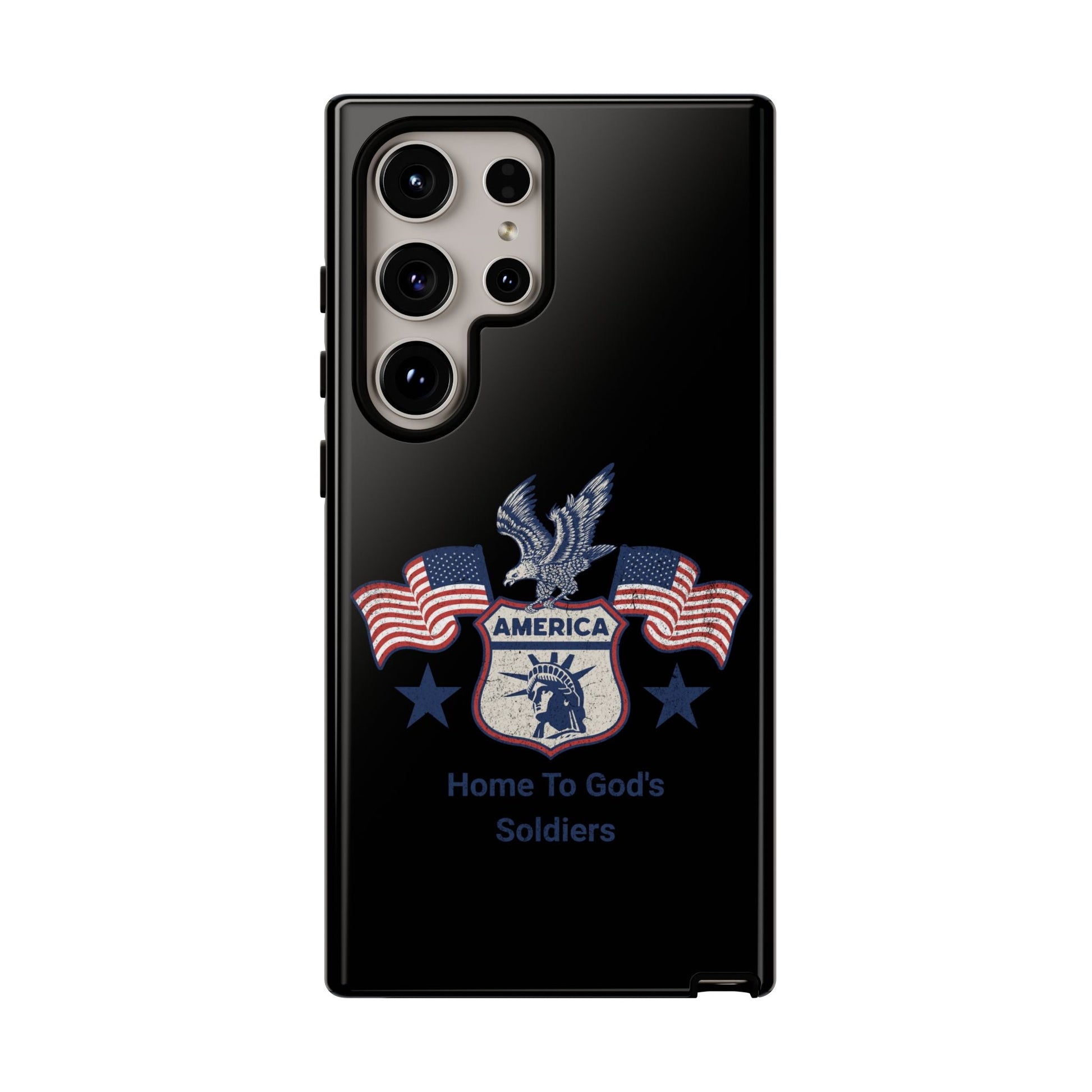 Custom Phone Case, Tough Cases for Veterans, Patriotic Gift, Home to God's Soldiers, USA Flag Accessory, Memorial Day | Phone Case – GodSpeed Threads