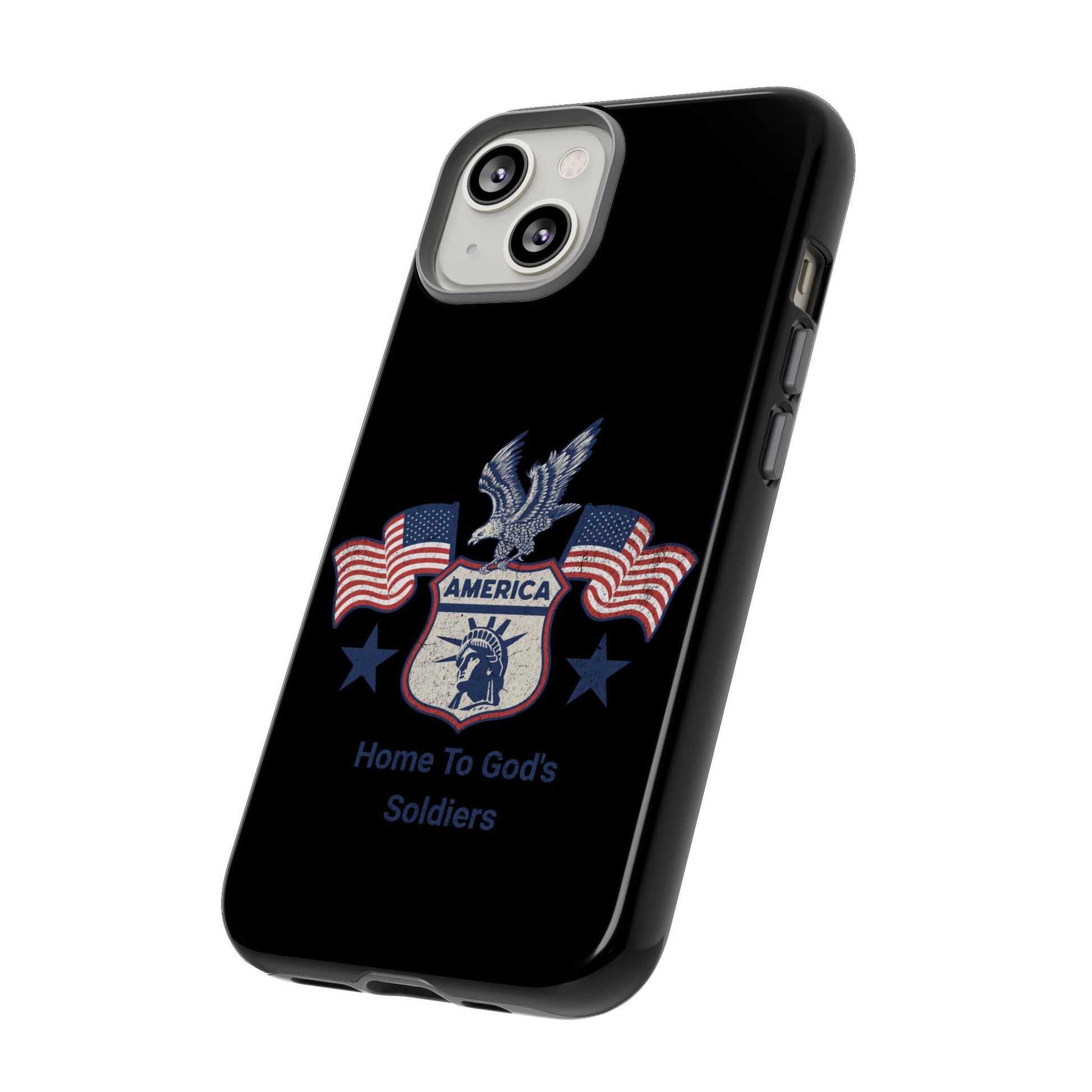 Custom Phone Case, Tough Cases for Veterans, Patriotic Gift, Home to God's Soldiers, USA Flag Accessory, Memorial Day | Phone Case – GodSpeed Threads