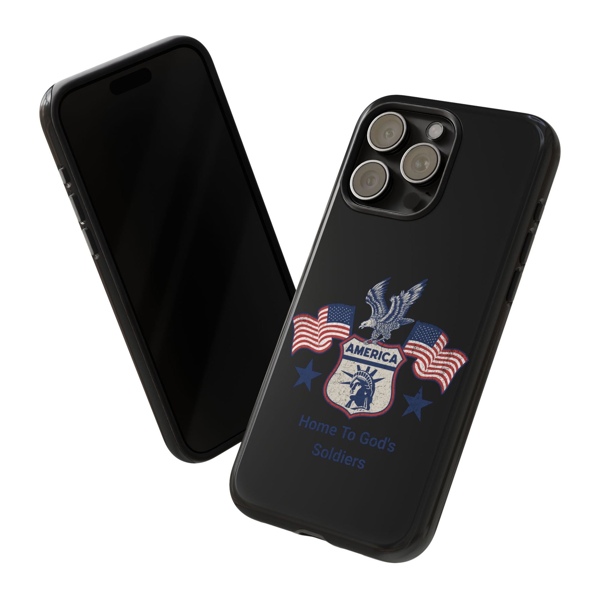 Custom Phone Case, Tough Cases for Veterans, Patriotic Gift, Home to God's Soldiers, USA Flag Accessory, Memorial Day | Phone Case – GodSpeed Threads