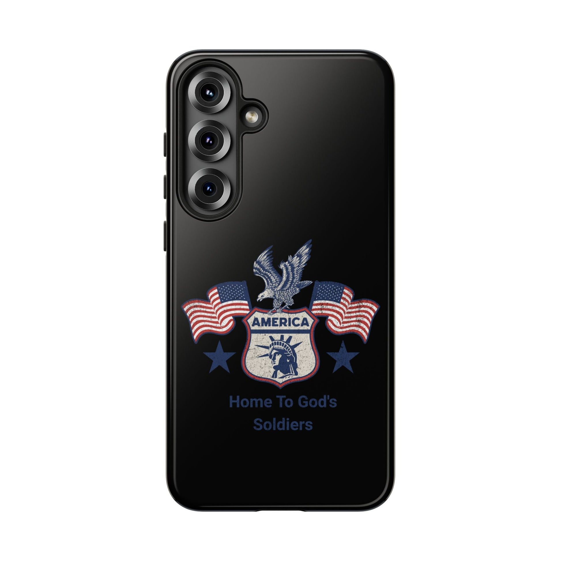 Custom Phone Case, Tough Cases for Veterans, Patriotic Gift, Home to God's Soldiers, USA Flag Accessory, Memorial Day | Phone Case – GodSpeed Threads