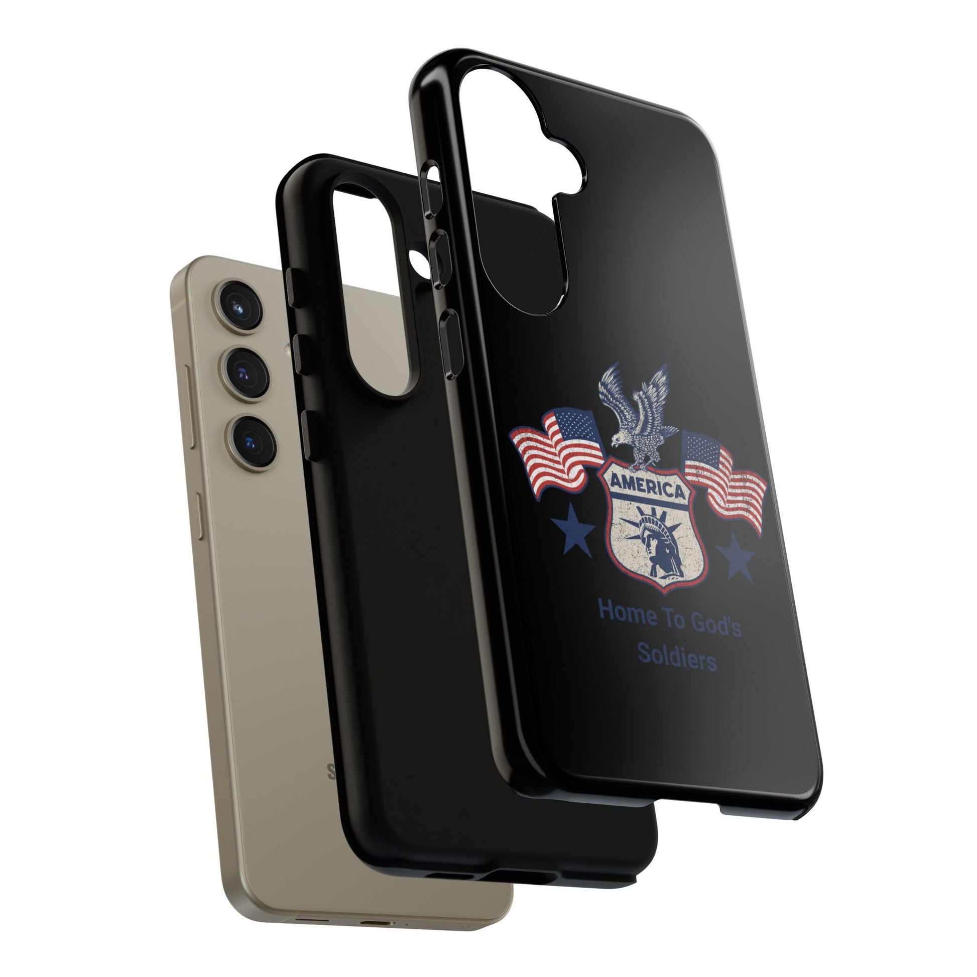 Custom Phone Case, Tough Cases for Veterans, Patriotic Gift, Home to God's Soldiers, USA Flag Accessory, Memorial Day | Phone Case – GodSpeed Threads
