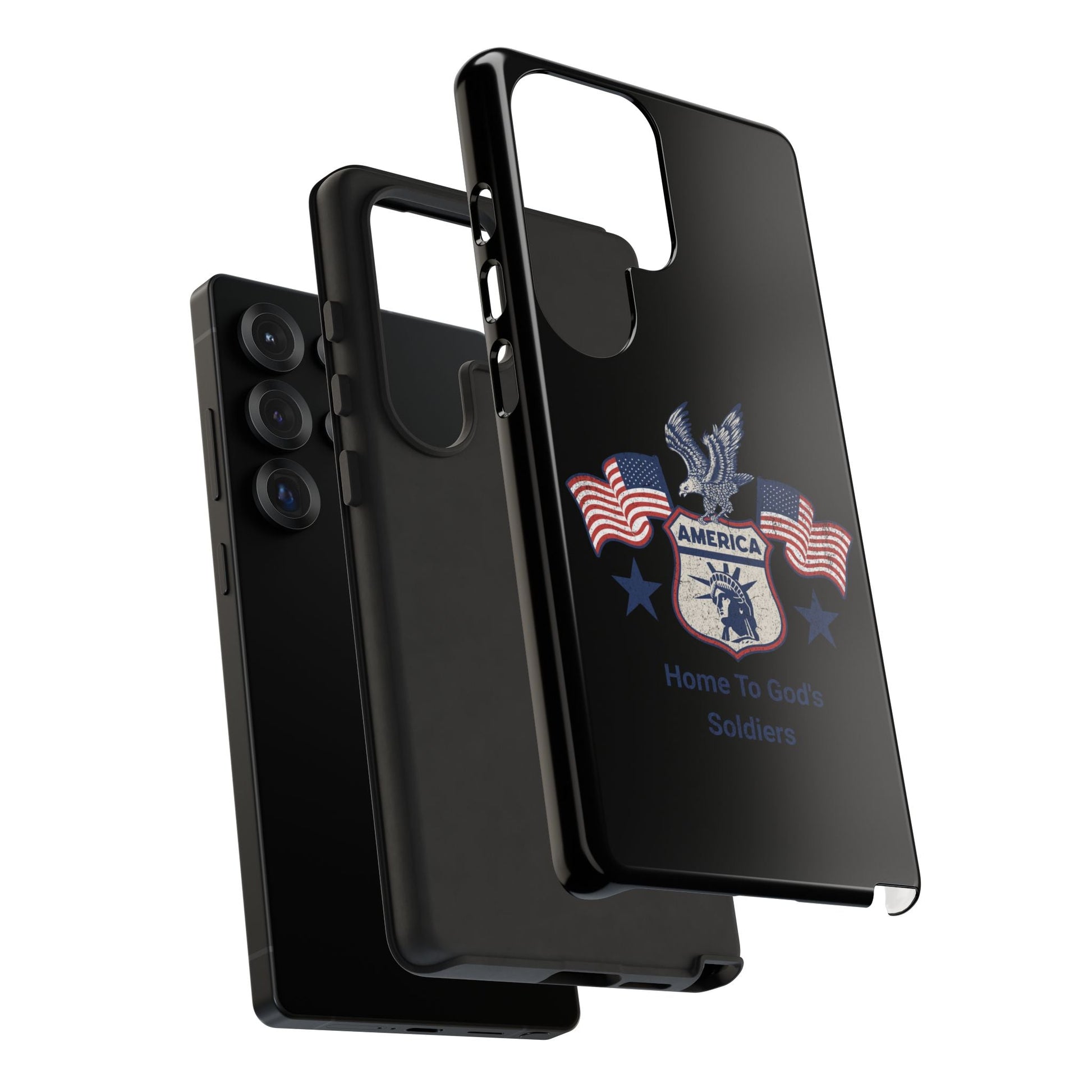 Custom Phone Case, Tough Cases for Veterans, Patriotic Gift, Home to God's Soldiers, USA Flag Accessory, Memorial Day | Phone Case – GodSpeed Threads
