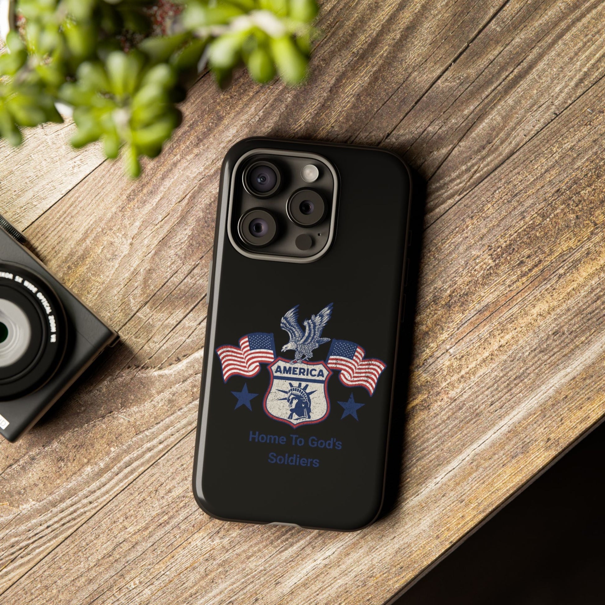 Custom Phone Case, Tough Cases for Veterans, Patriotic Gift, Home to God's Soldiers, USA Flag Accessory, Memorial Day | Phone Case – GodSpeed Threads
