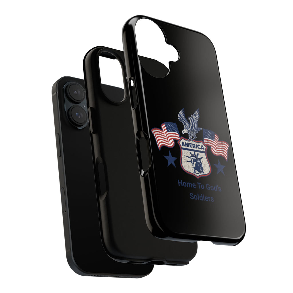 Custom Phone Case, Tough Cases for Veterans, Patriotic Gift, Home to God's Soldiers, USA Flag Accessory, Memorial Day | Phone Case – GodSpeed Threads