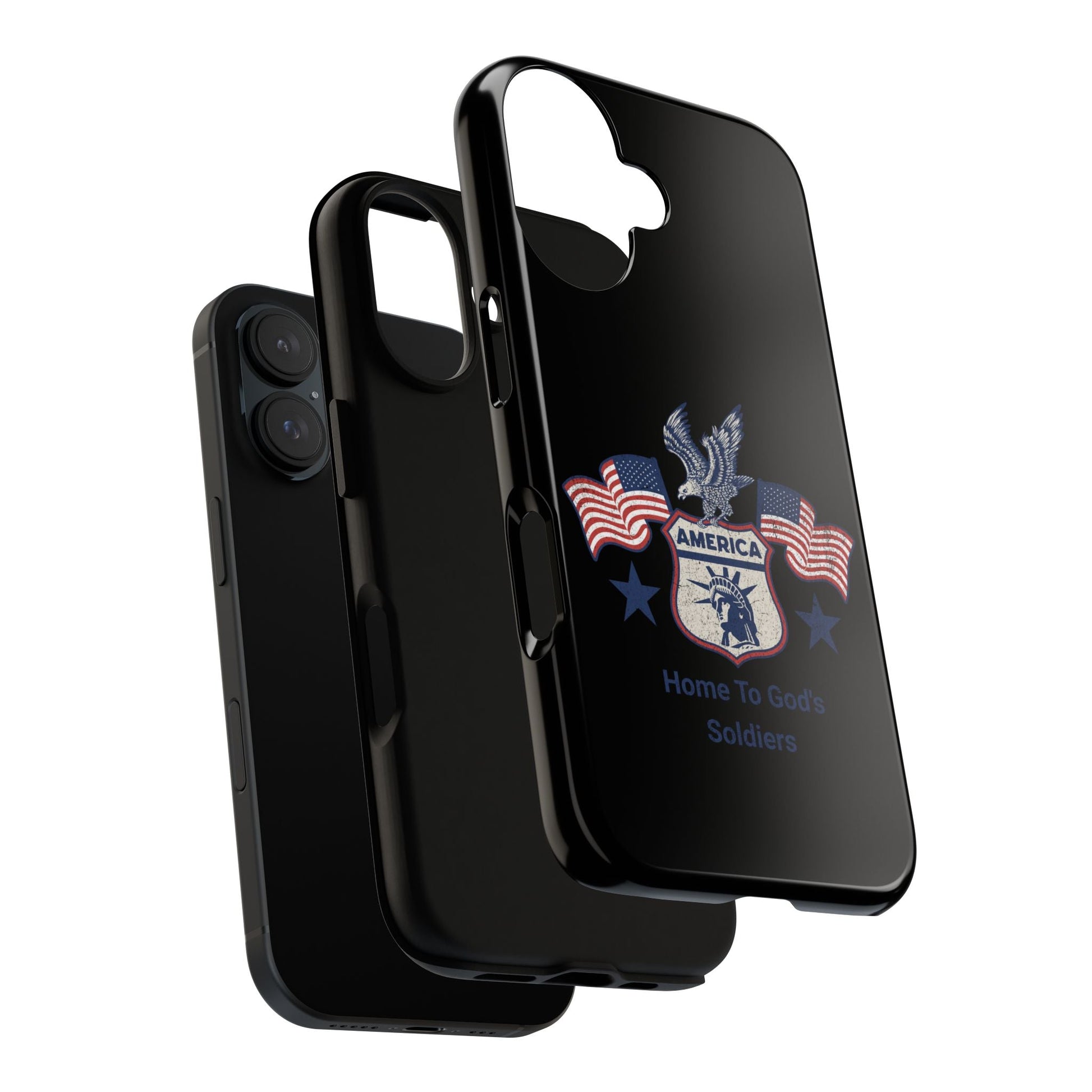 Custom Phone Case, Tough Cases for Veterans, Patriotic Gift, Home to God's Soldiers, USA Flag Accessory, Memorial Day | Phone Case – GodSpeed Threads