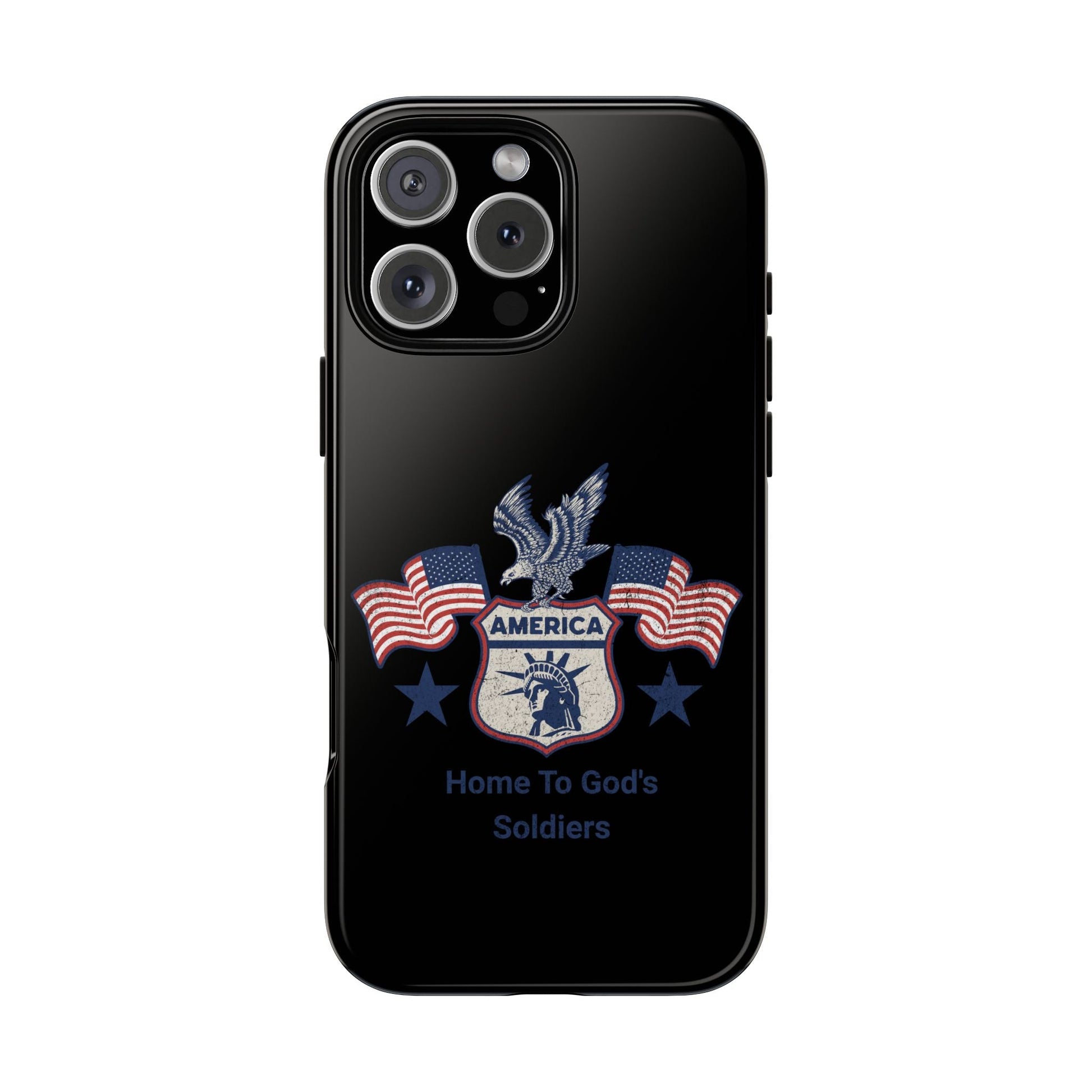 Custom Phone Case, Tough Cases for Veterans, Patriotic Gift, Home to God's Soldiers, USA Flag Accessory, Memorial Day | Phone Case – GodSpeed Threads