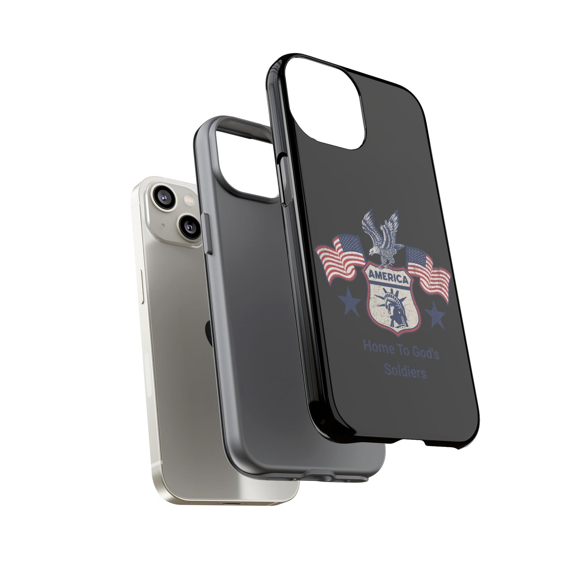 Custom Phone Case, Tough Cases for Veterans, Patriotic Gift, Home to God's Soldiers, USA Flag Accessory, Memorial Day | Phone Case – GodSpeed Threads