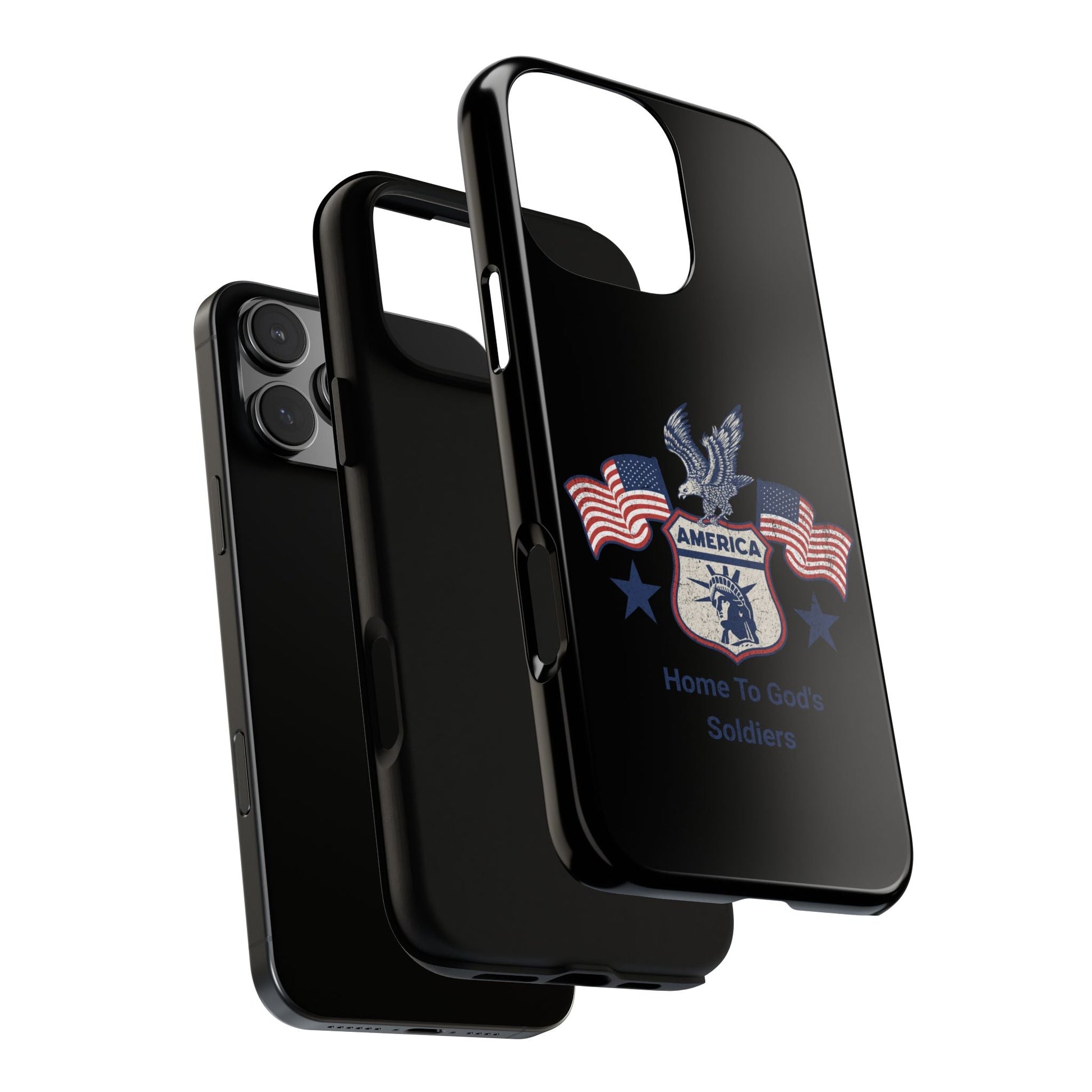 Custom Phone Case, Tough Cases for Veterans, Patriotic Gift, Home to God's Soldiers, USA Flag Accessory, Memorial Day | Phone Case – GodSpeed Threads
