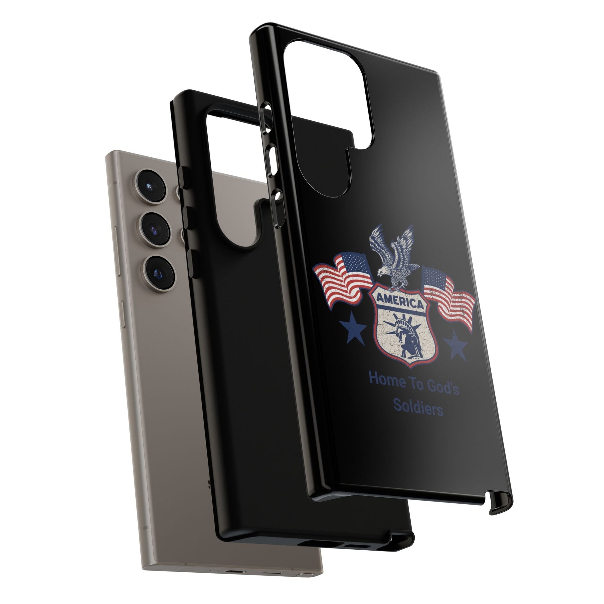 Custom Phone Case, Tough Cases for Veterans, Patriotic Gift, Home to God's Soldiers, USA Flag Accessory, Memorial Day | Phone Case – GodSpeed Threads