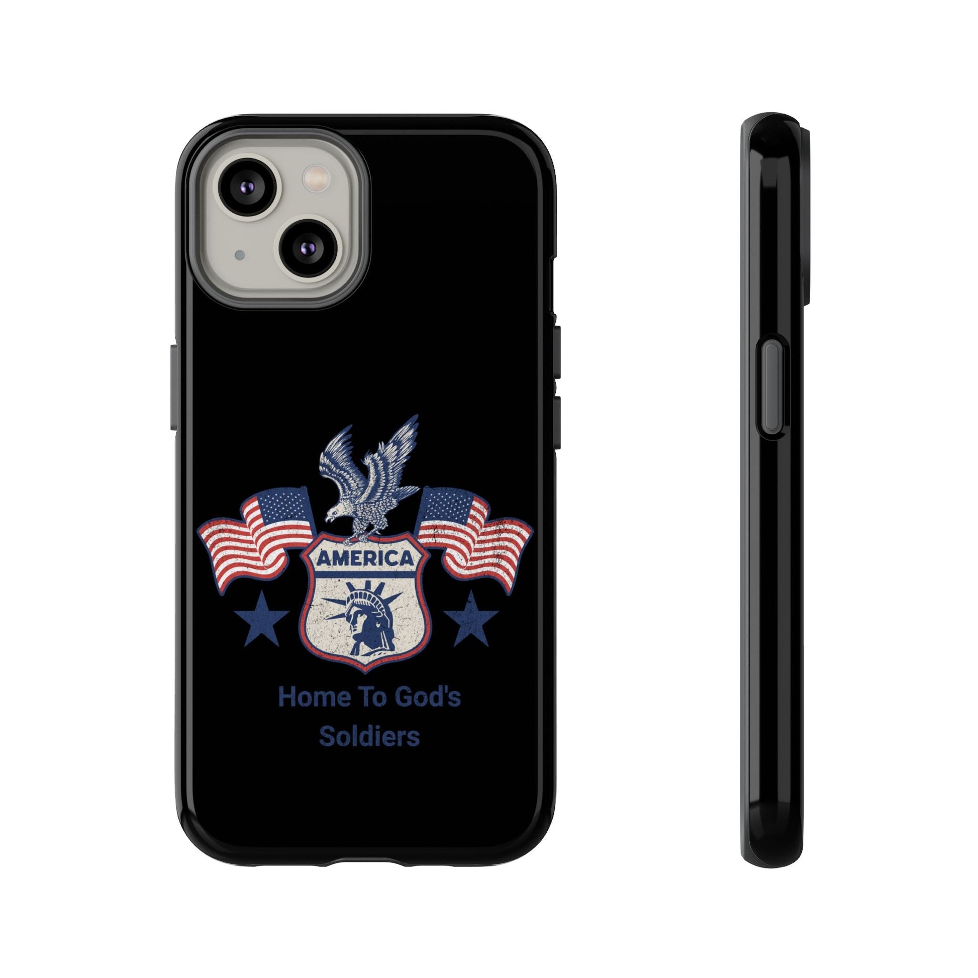 Custom Phone Case, Tough Cases for Veterans, Patriotic Gift, Home to God's Soldiers, USA Flag Accessory, Memorial Day | Phone Case – GodSpeed Threads