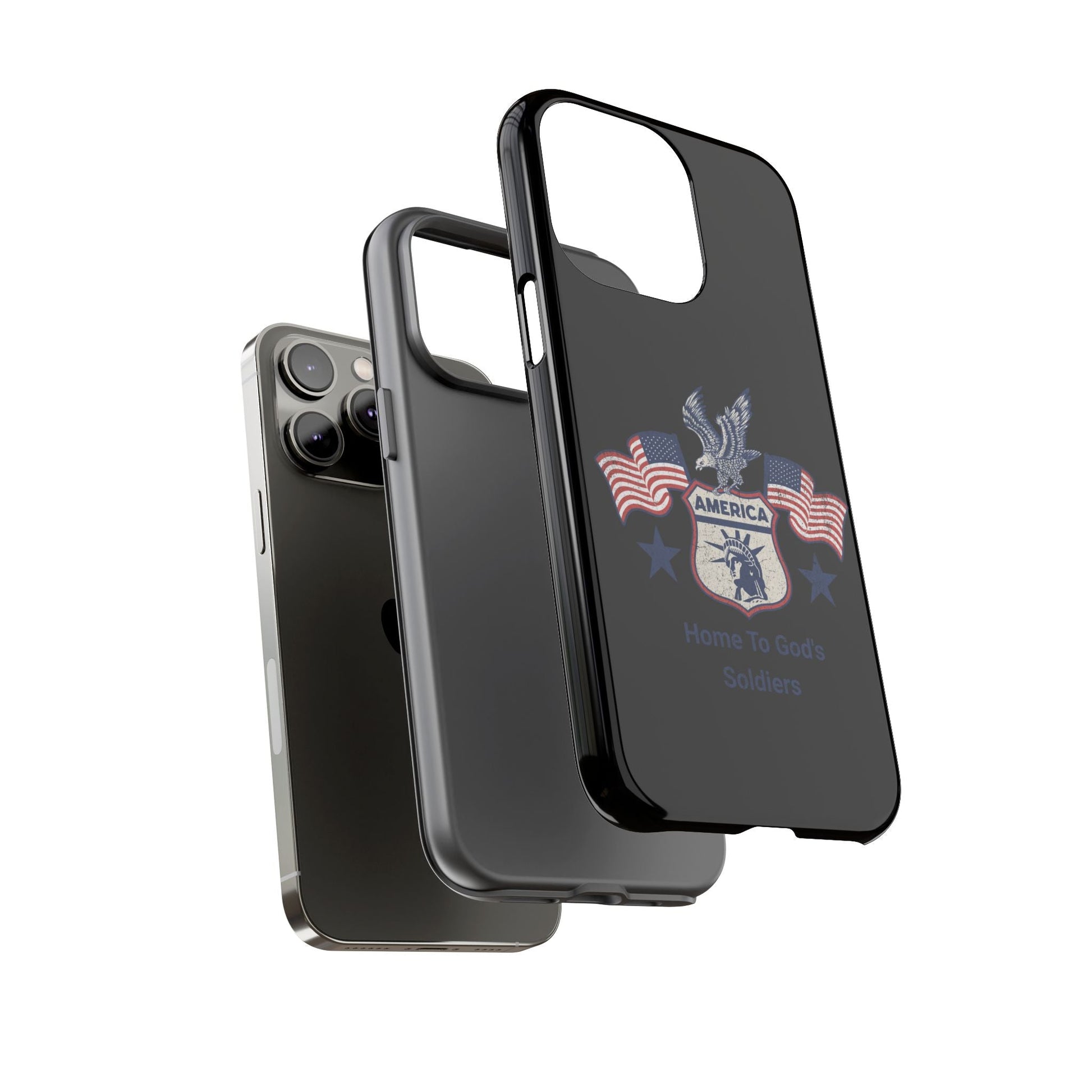 Custom Phone Case, Tough Cases for Veterans, Patriotic Gift, Home to God's Soldiers, USA Flag Accessory, Memorial Day | Phone Case – GodSpeed Threads