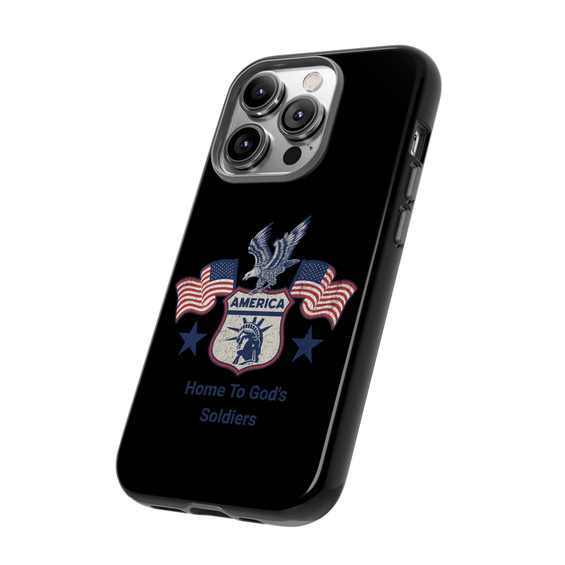 Custom Phone Case, Tough Cases for Veterans, Patriotic Gift, Home to God's Soldiers, USA Flag Accessory, Memorial Day | Phone Case – GodSpeed Threads
