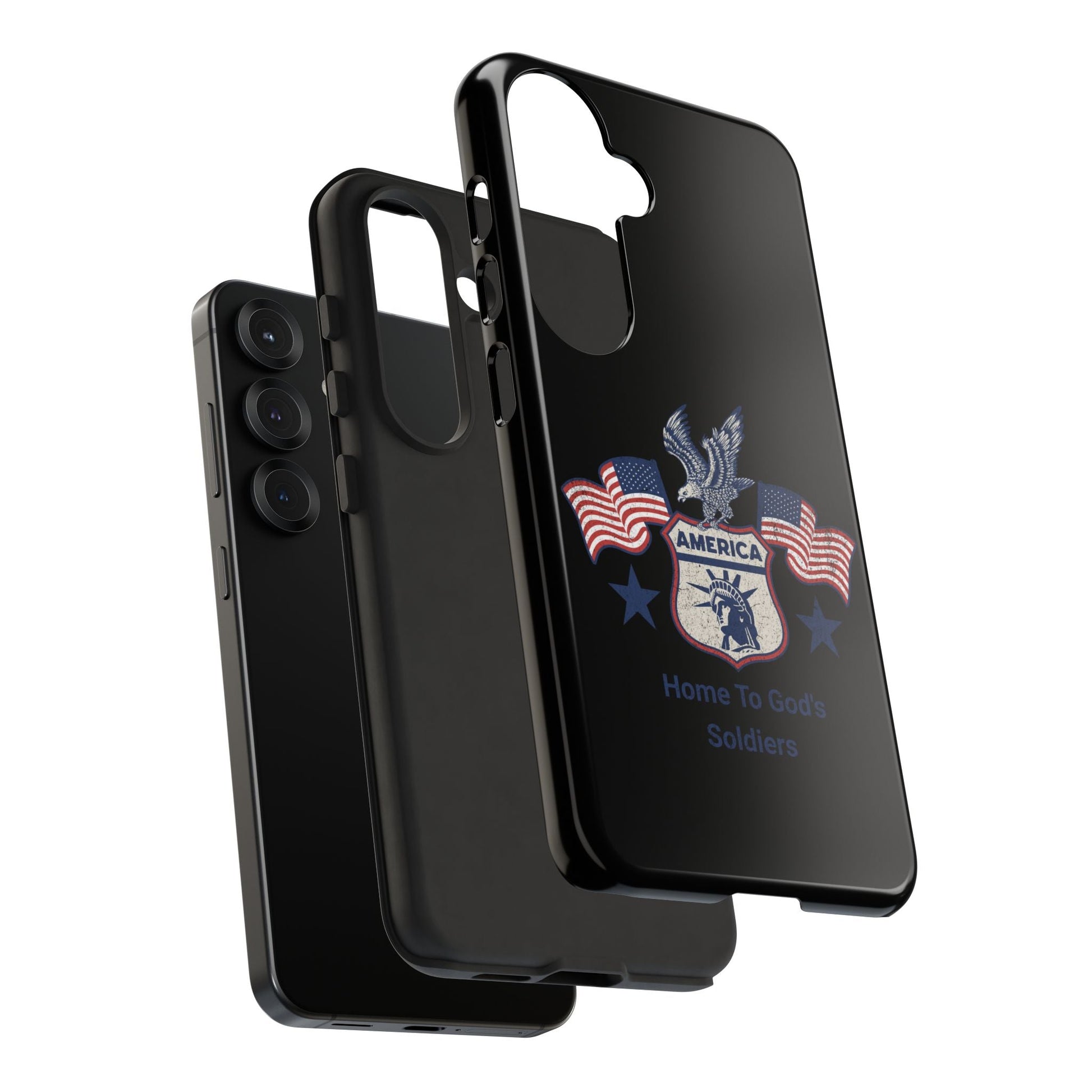 Custom Phone Case, Tough Cases for Veterans, Patriotic Gift, Home to God's Soldiers, USA Flag Accessory, Memorial Day | Phone Case – GodSpeed Threads