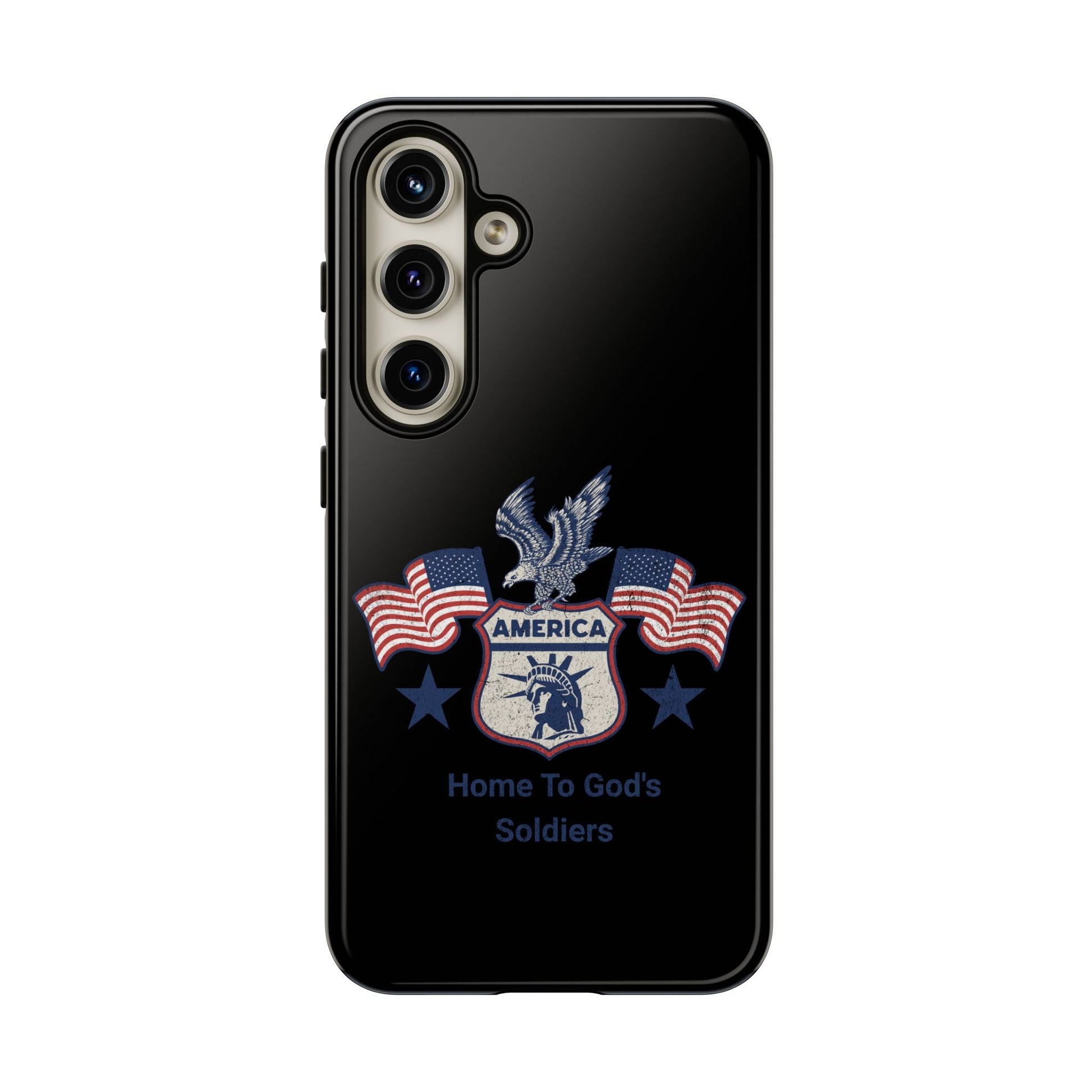 Custom Phone Case, Tough Cases for Veterans, Patriotic Gift, Home to God's Soldiers, USA Flag Accessory, Memorial Day | Phone Case – GodSpeed Threads