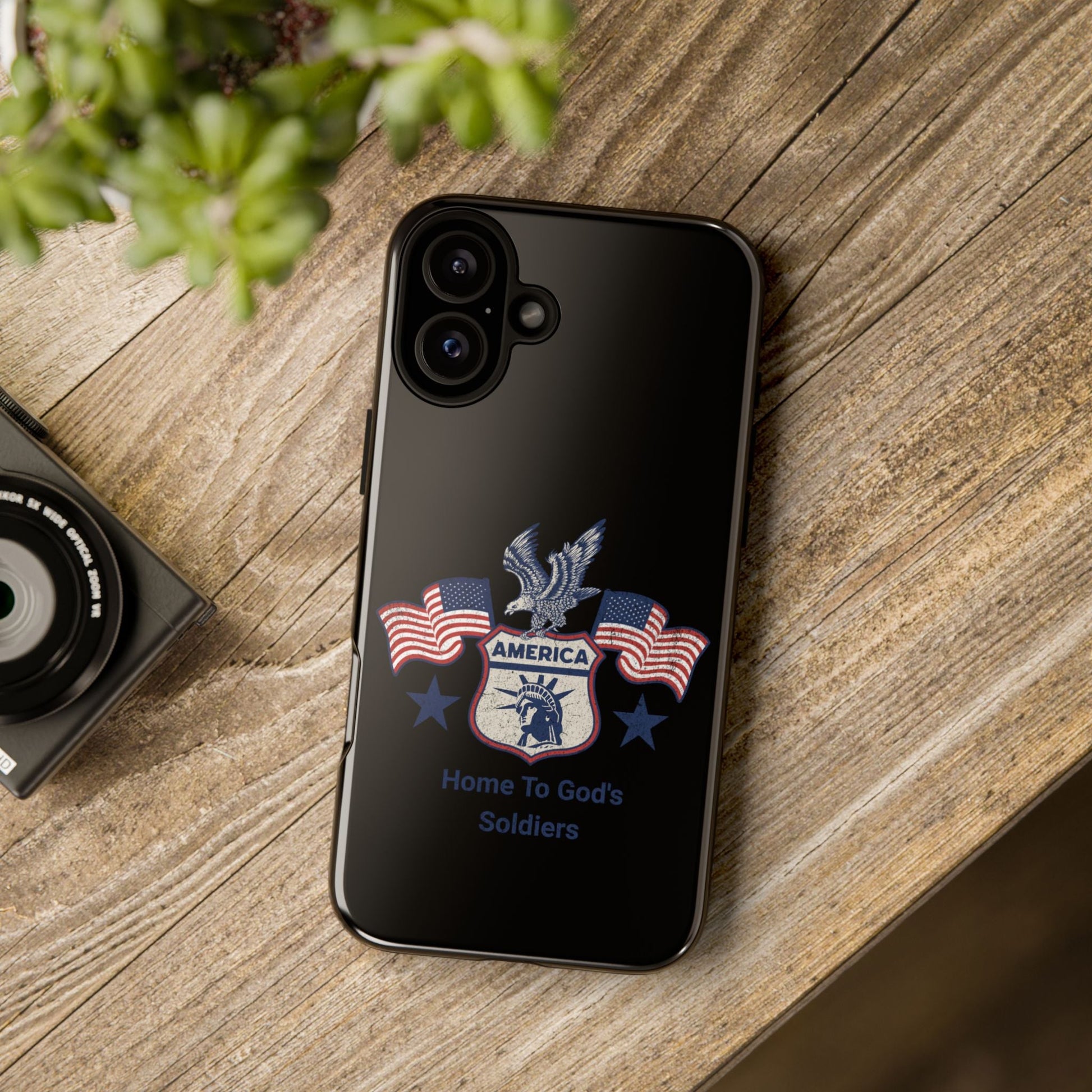 Custom Phone Case, Tough Cases for Veterans, Patriotic Gift, Home to God's Soldiers, USA Flag Accessory, Memorial Day | Phone Case – GodSpeed Threads