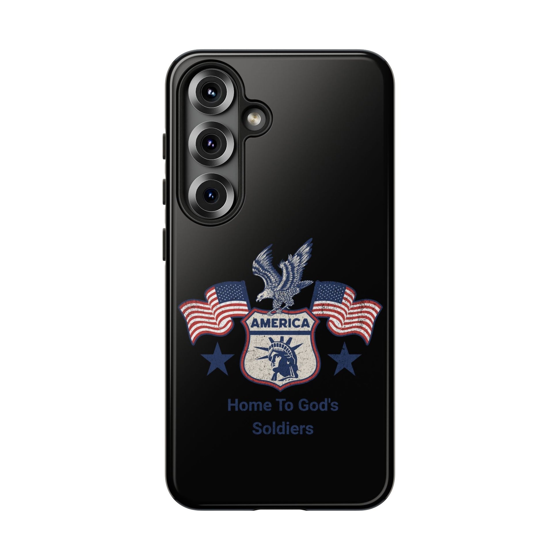 Custom Phone Case, Tough Cases for Veterans, Patriotic Gift, Home to God's Soldiers, USA Flag Accessory, Memorial Day | Phone Case – GodSpeed Threads