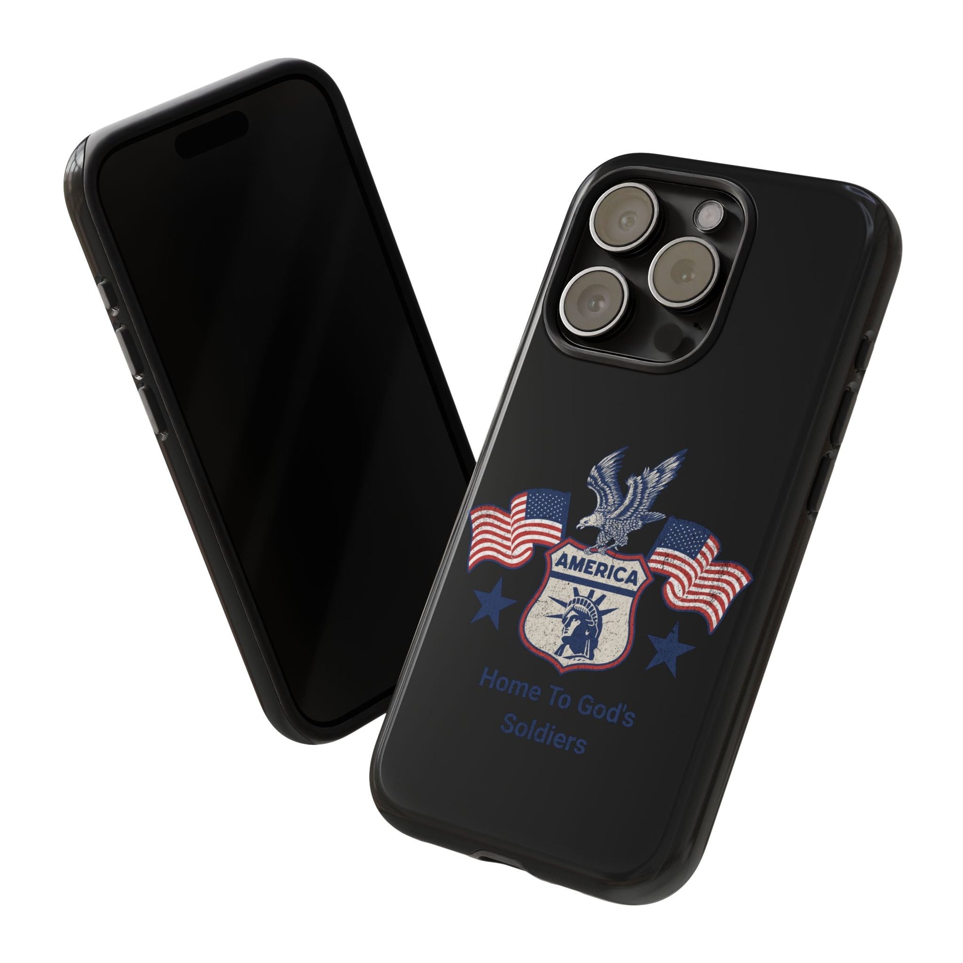 Custom Phone Case, Tough Cases for Veterans, Patriotic Gift, Home to God's Soldiers, USA Flag Accessory, Memorial Day | Phone Case – GodSpeed Threads