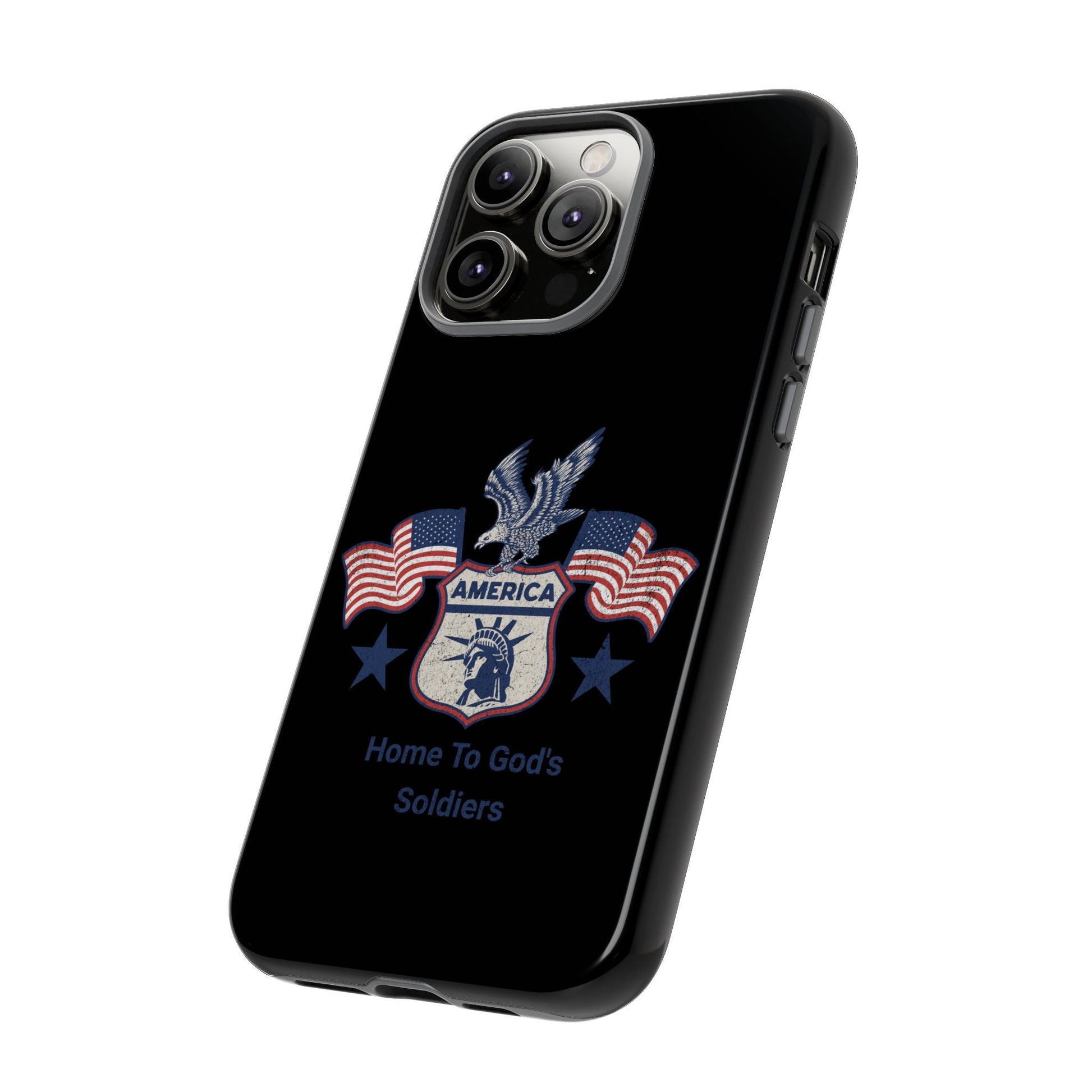 Custom Phone Case, Tough Cases for Veterans, Patriotic Gift, Home to God's Soldiers, USA Flag Accessory, Memorial Day | Phone Case – GodSpeed Threads